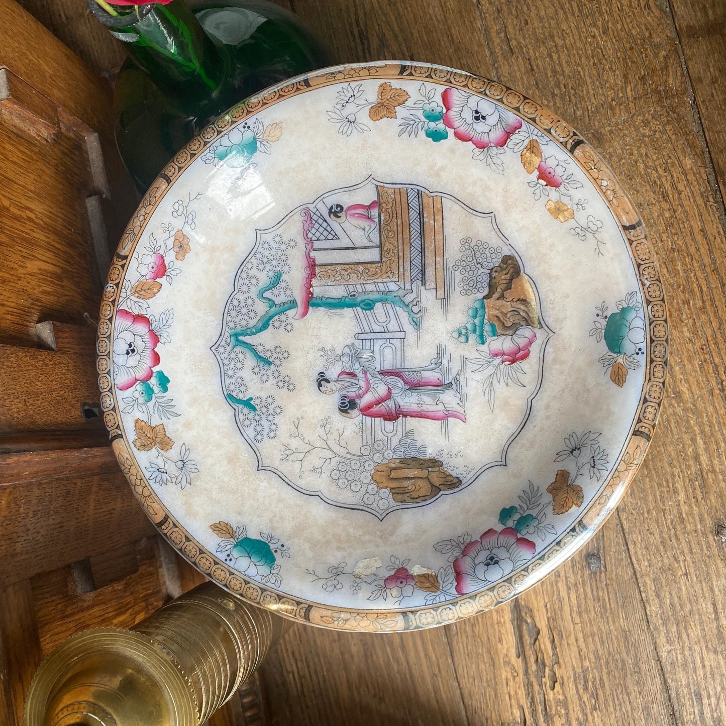 Antique Chinoiserie Compotier Bates, Elliott & Co. Staffordshire c1873