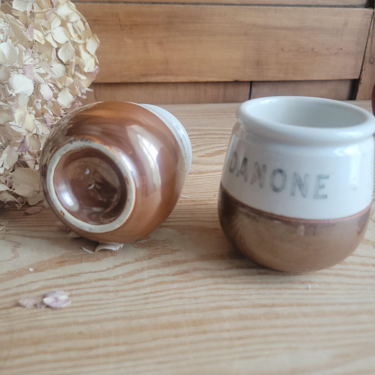 Vintage ‘Danone’ Yogurt Pot, Possibly St Uze, France c 1920