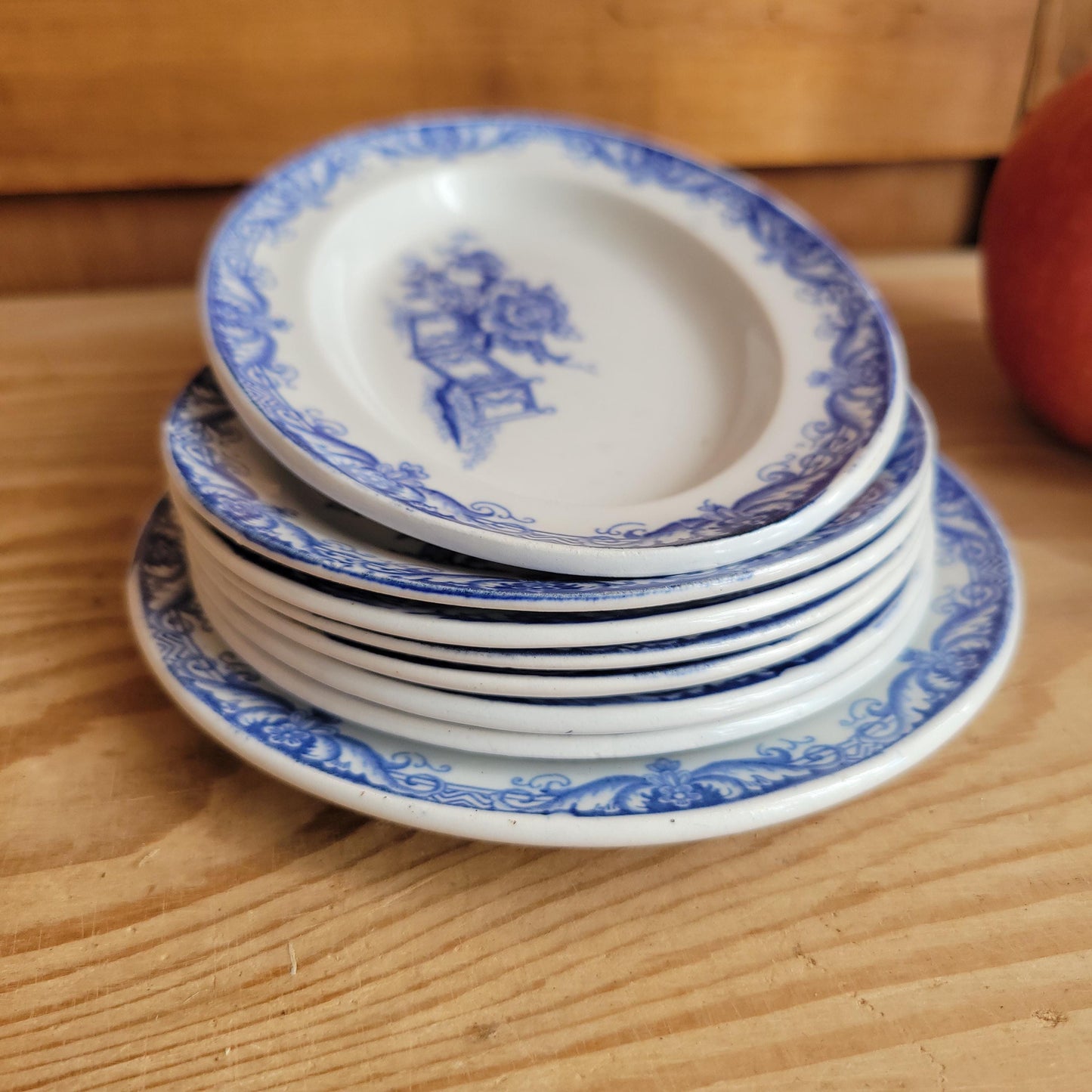 Miniature Antique French Dinette Set, Doll Dinner Service, Attributed Creil et Montereau, France c.1890