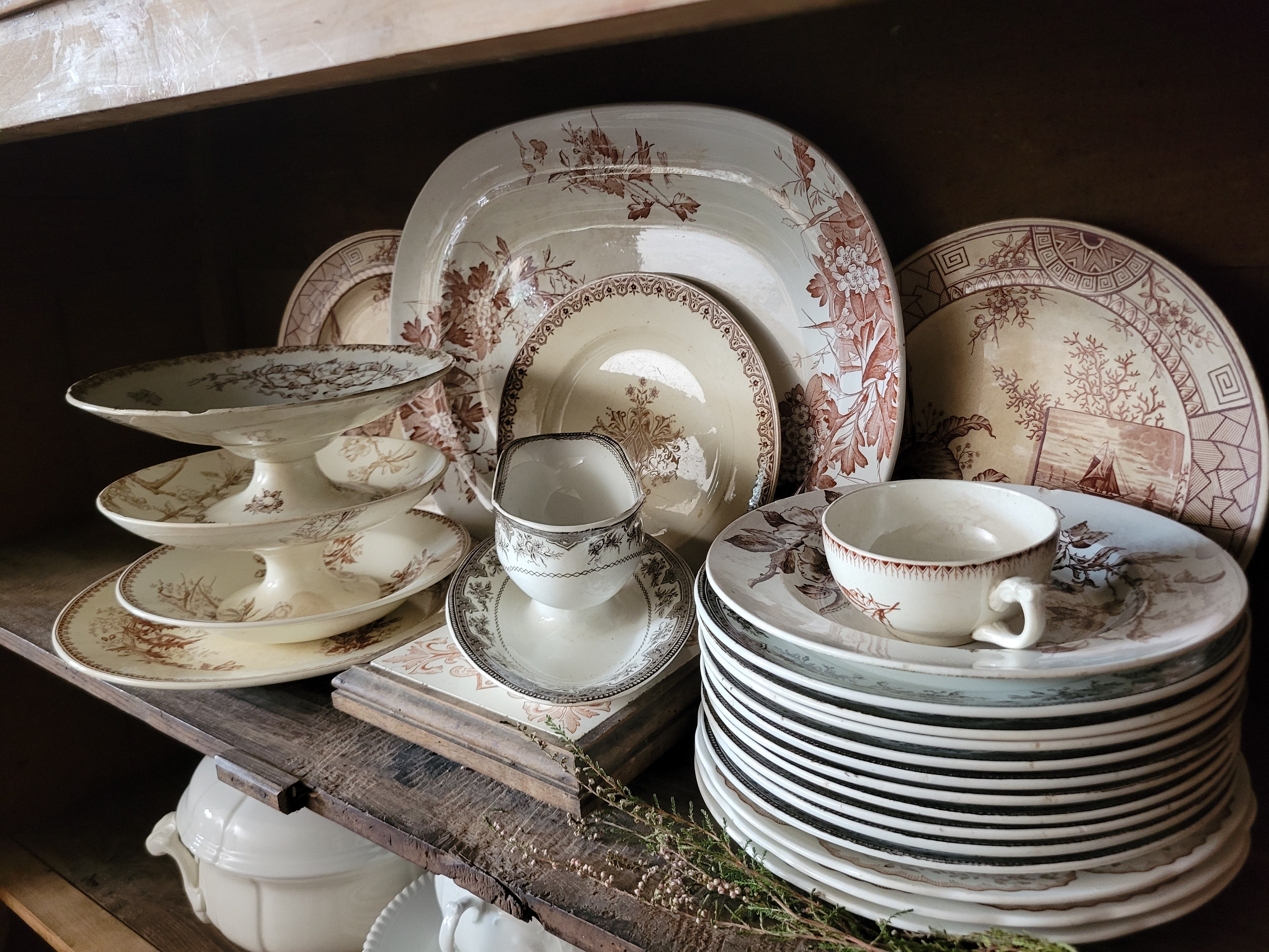 Brocanteuse Vintage French antique authentic heirloom plates tableware
