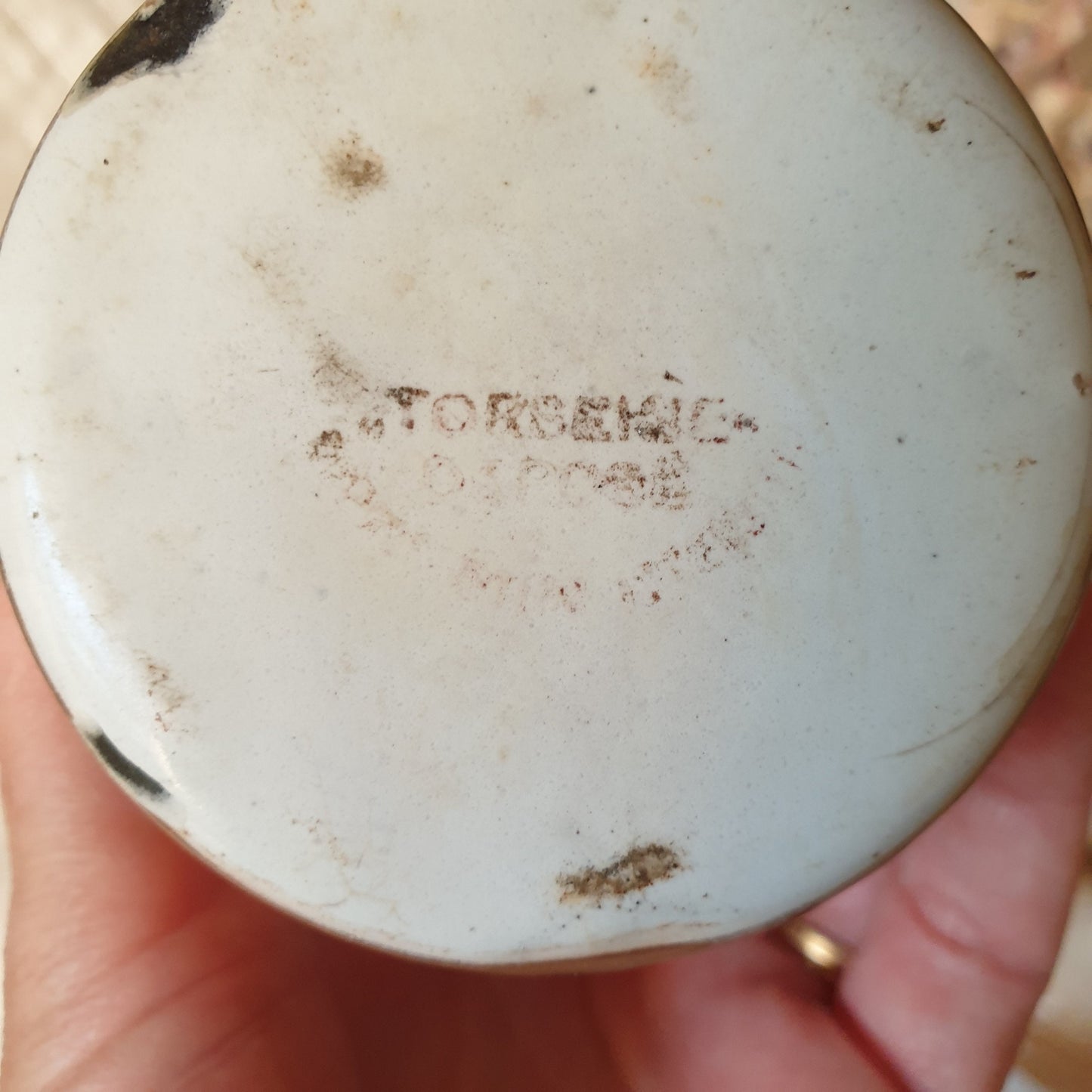 Antique French Enamel Kitchen Canisters, BB Torseine, Set of 6