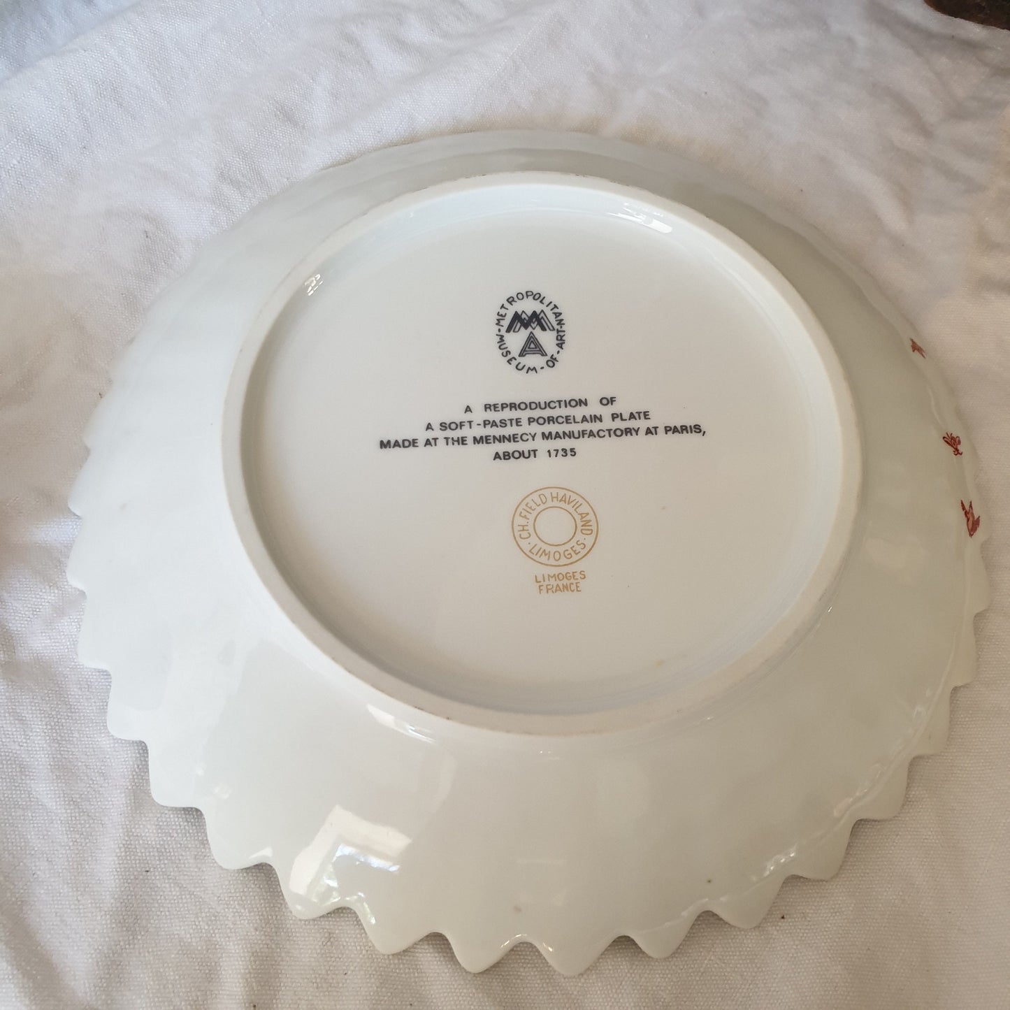 Haviland Limoges Plate, MMA Reproduction, Chinoiserie Tiger Design