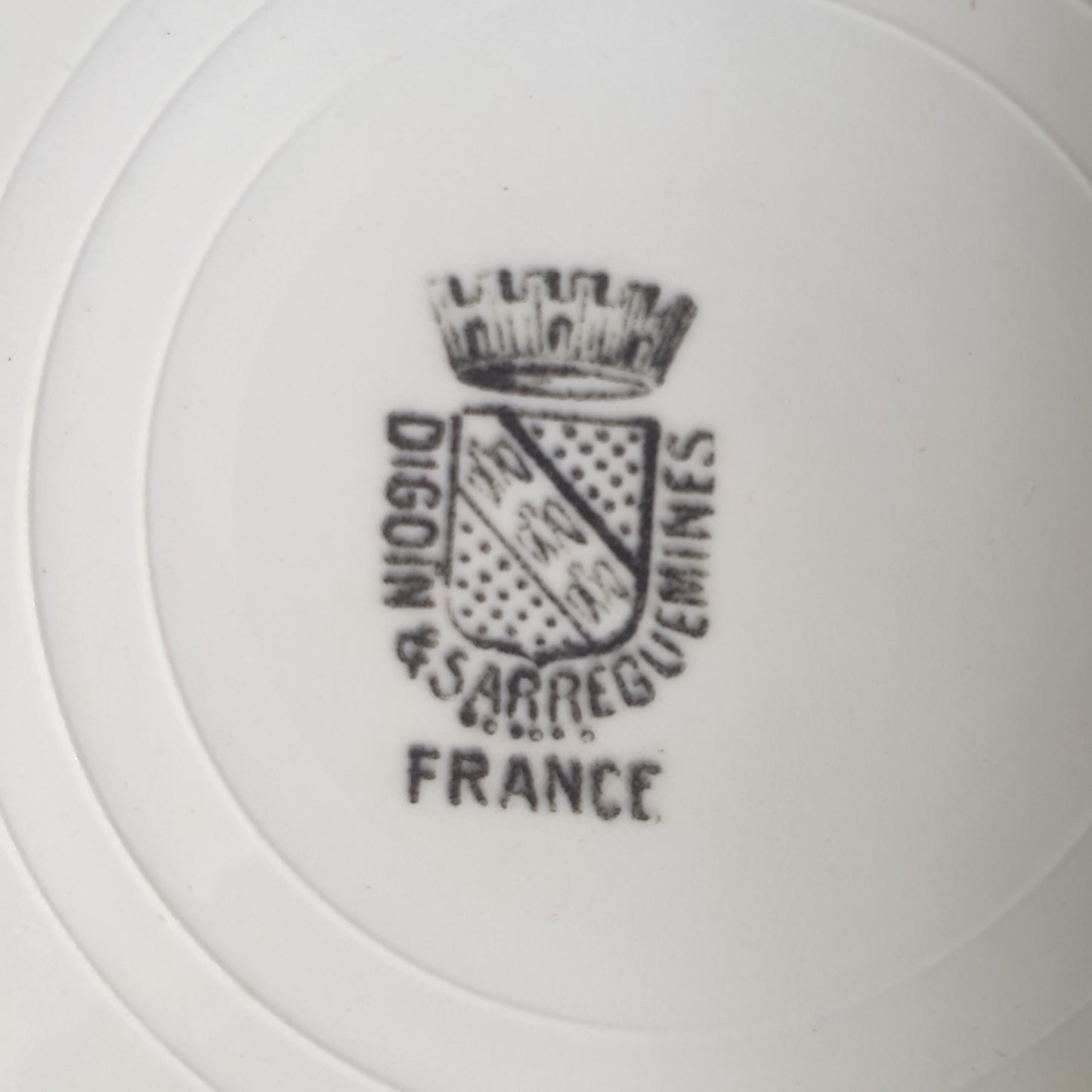 PAIR Antique Sarreguemines Lourdes Plates Blue Black Transferware France c1890 Virgin Mary