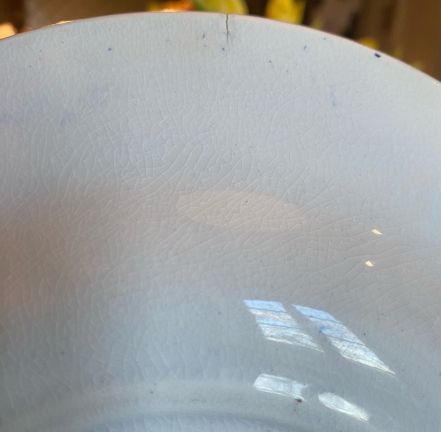 Set of 8 Antique French Soup Plates, Blue Transferware, Creil et Montereau