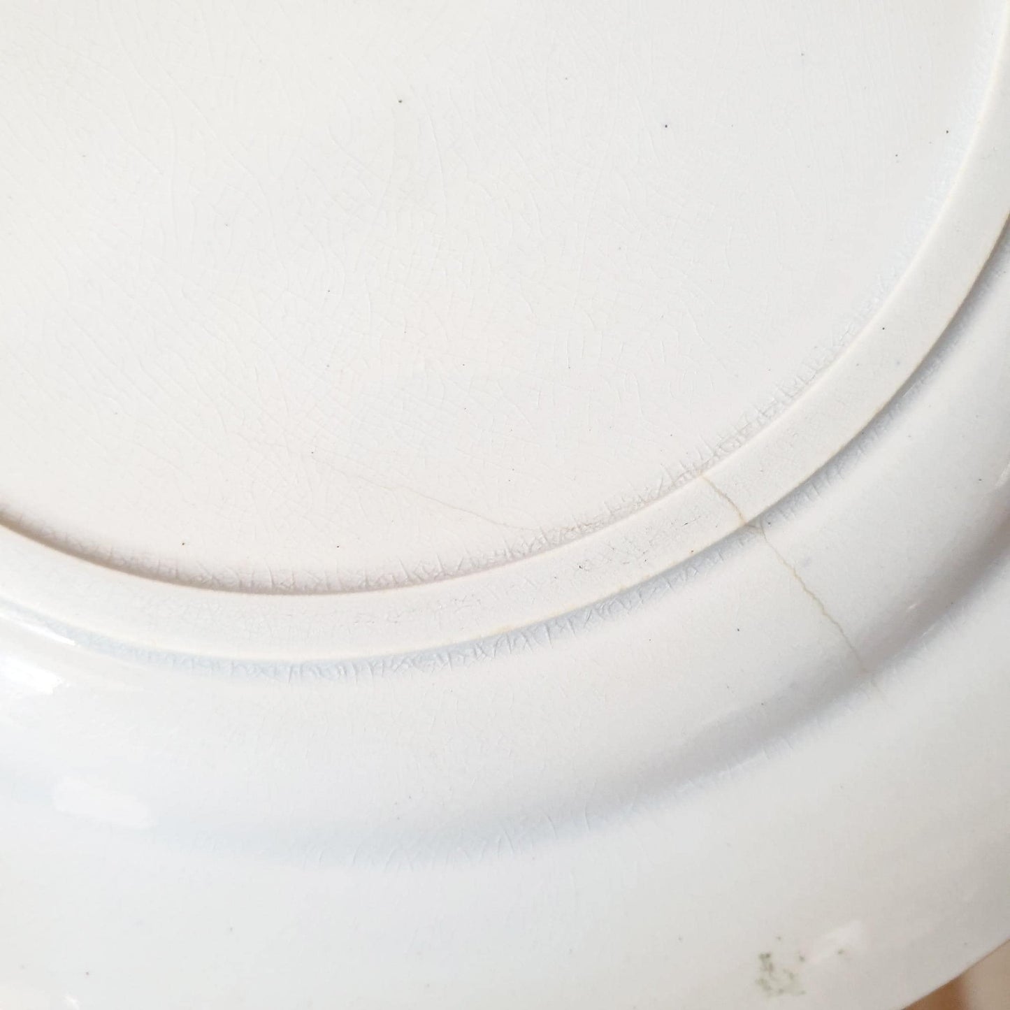 Antique Shabby French Transferware Plates: Brown Floral 'Liseron' Pexonne Set