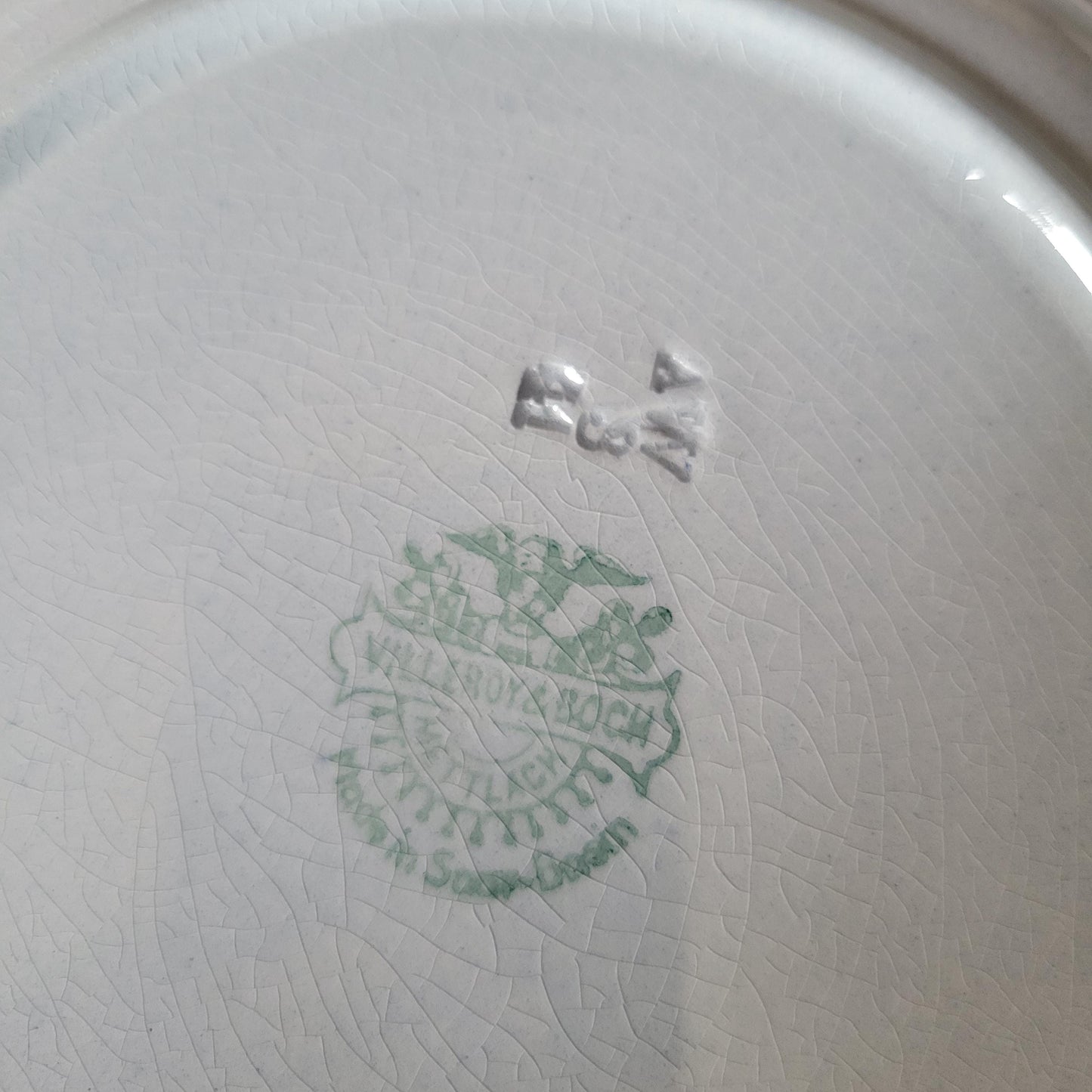 SET 6 light blue soup plates, antique soup plates, duck egg blue, molded and fluted design in excellent condition from Villeroy & Boch c1918