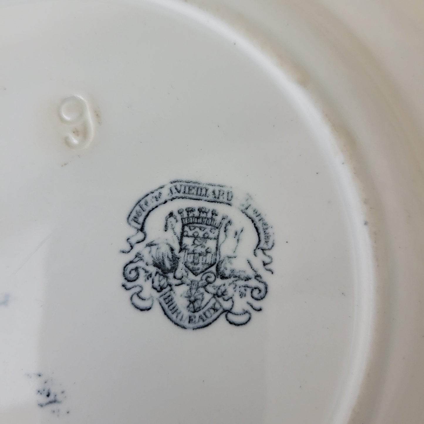 Antique French Black Transferware Cycling Plate: Jules Vieillard Bordeaux, c1880