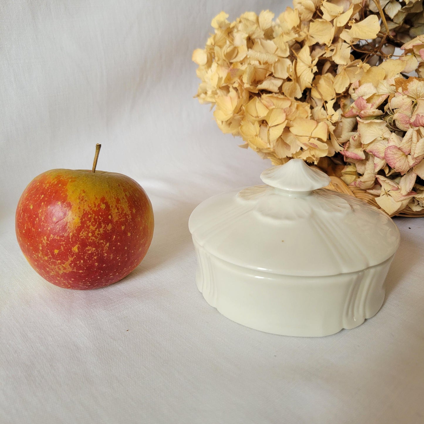 Two Limoges Porcelain Lidded Pots: French Floral Trinket Boxes, Pair