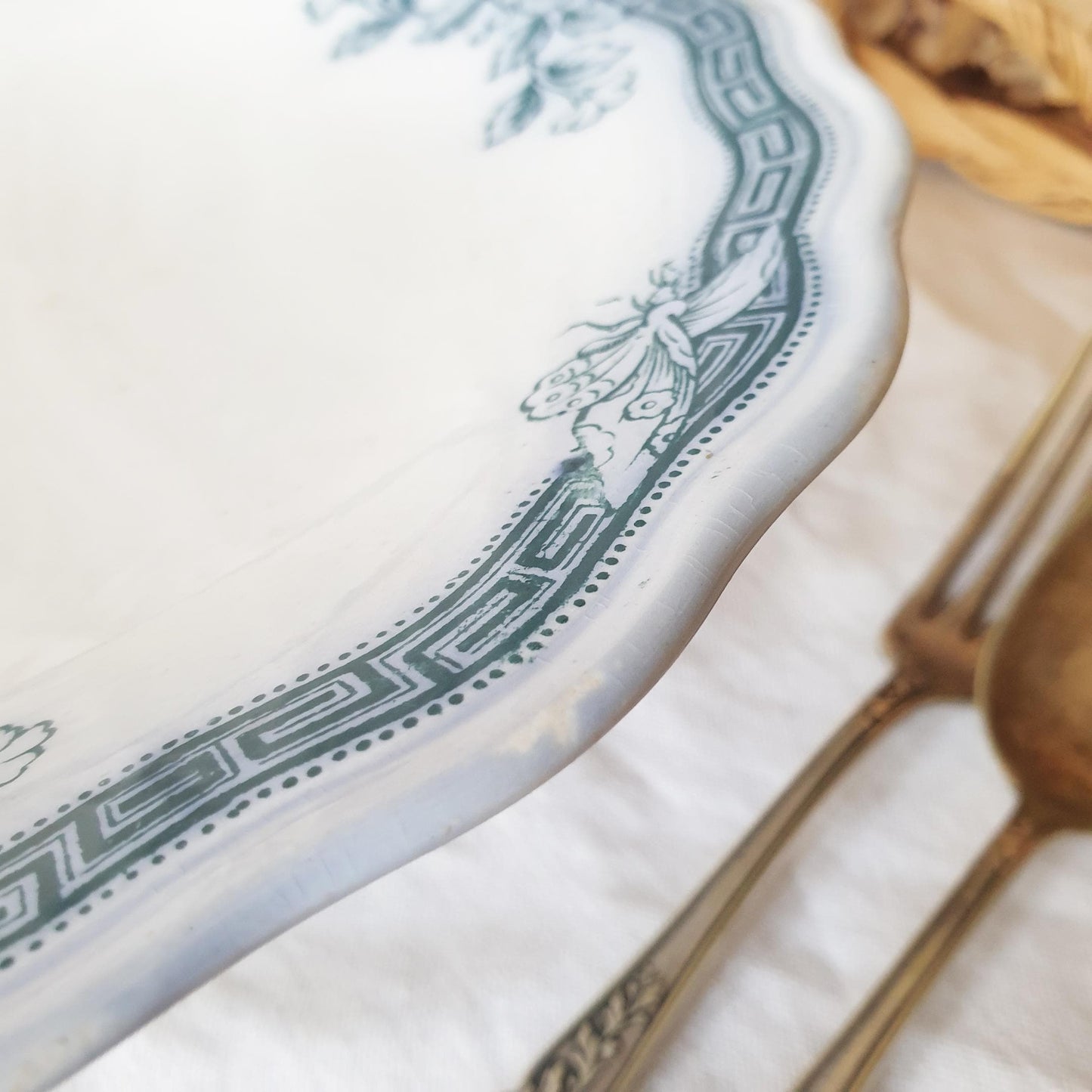 Antique Staffordshire Comport: Victorian Butterfly Pattern in Blue Transferware Cake Stand