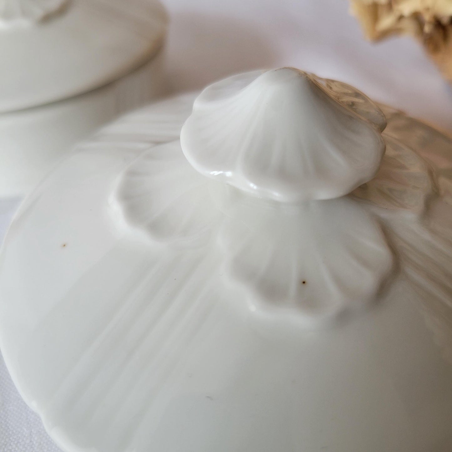 Two Limoges Porcelain Lidded Pots: French Floral Trinket Boxes, Pair