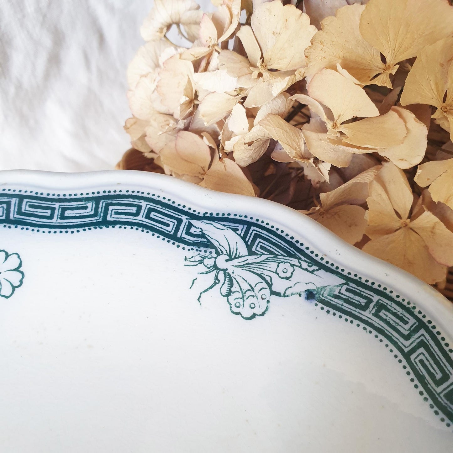 Antique Staffordshire Comport: Victorian Butterfly Pattern in Blue Transferware Cake Stand