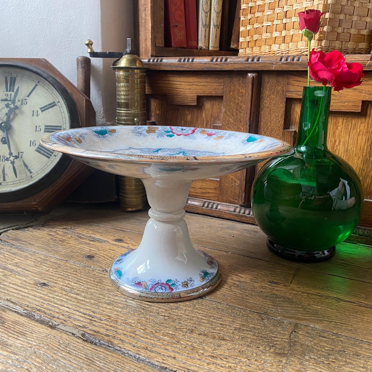 Antique Chinoiserie Compotier Bates, Elliott & Co. Staffordshire c1873
