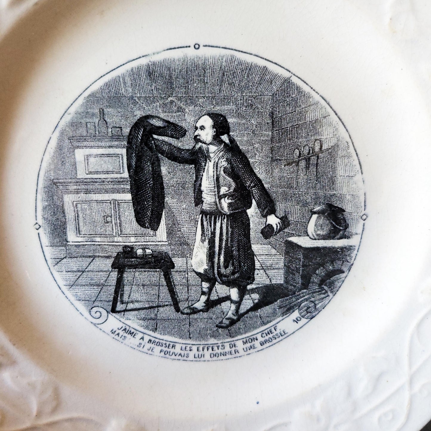 SET 12 Antique French Sarreguemines TalkingPlates, Months of the Year