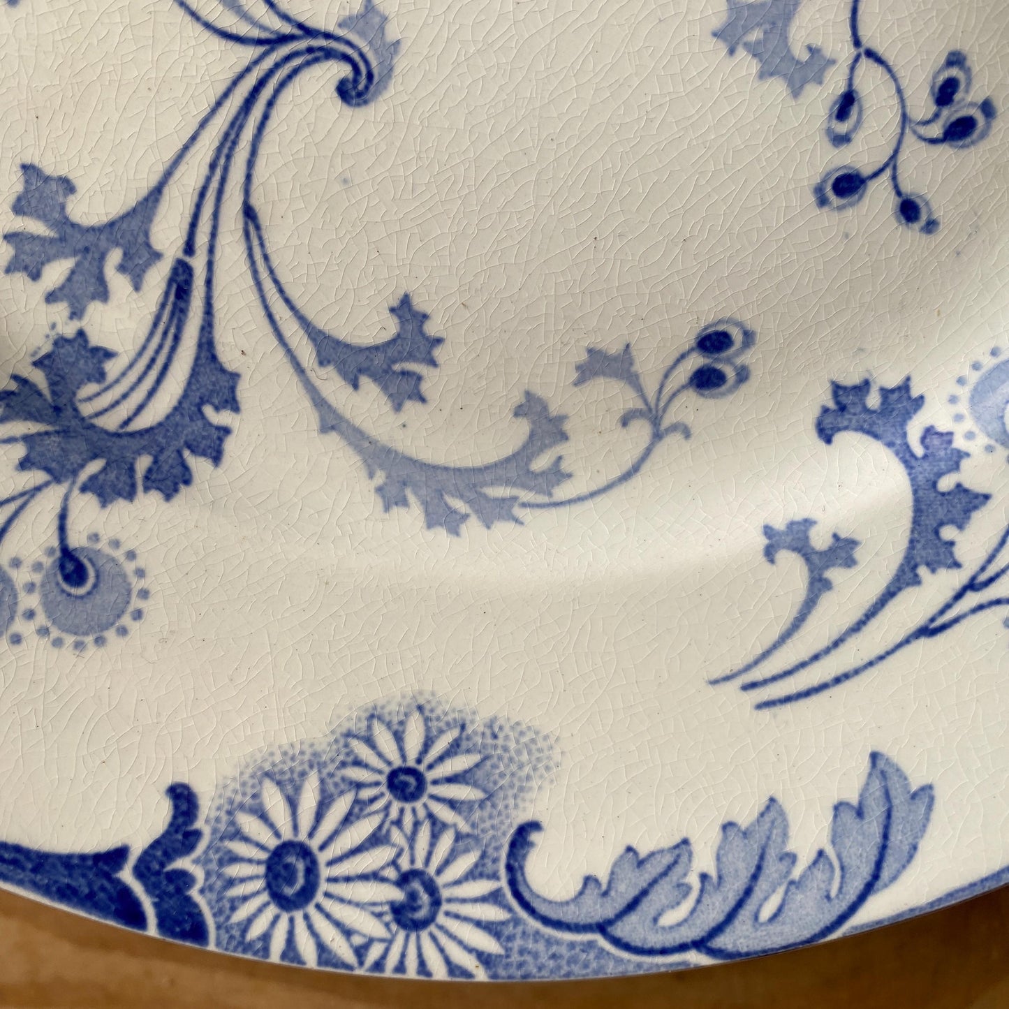 Mismatched Blue & White Antique Dinner Plates - French Farmhouse Decor, Set of 6