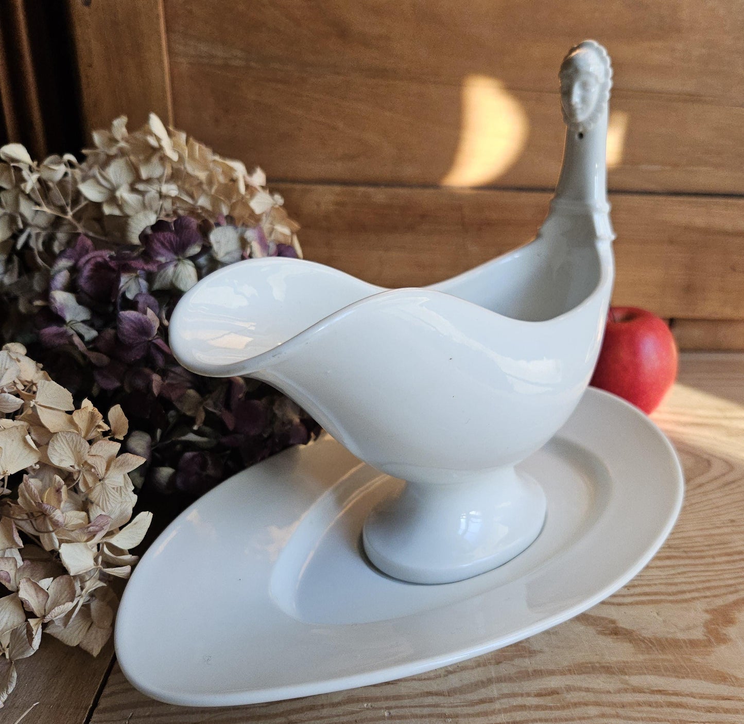 Early 19thCentury French Porcelain Saucier Footed Sauce Boat Paris c1840 Ravier Base