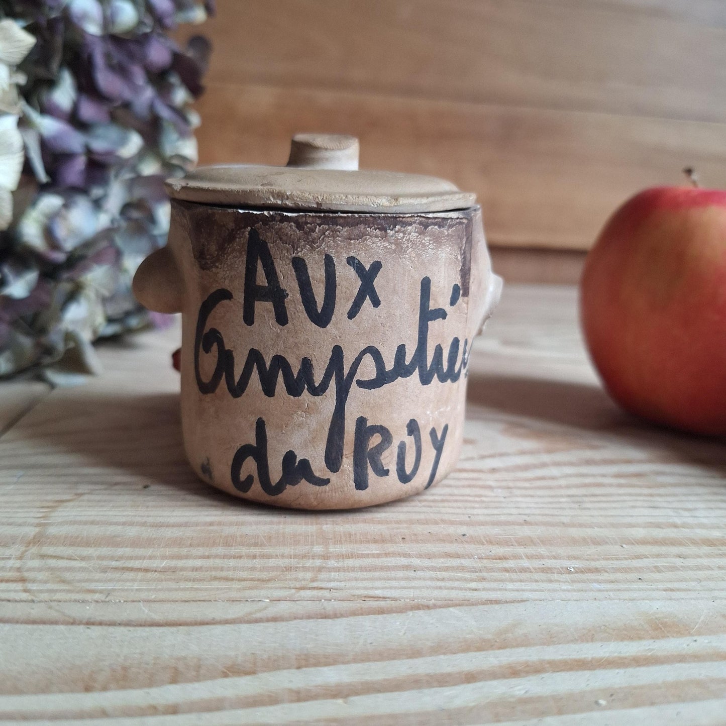 Shabby Vintage 'Herbes de Provence' Herb Pot, 'Aux Anysentiers du Roy', France c.1960