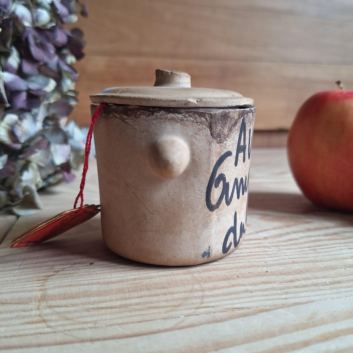 Shabby Vintage 'Herbes de Provence' Herb Pot, 'Aux Anysentiers du Roy', France c.1960