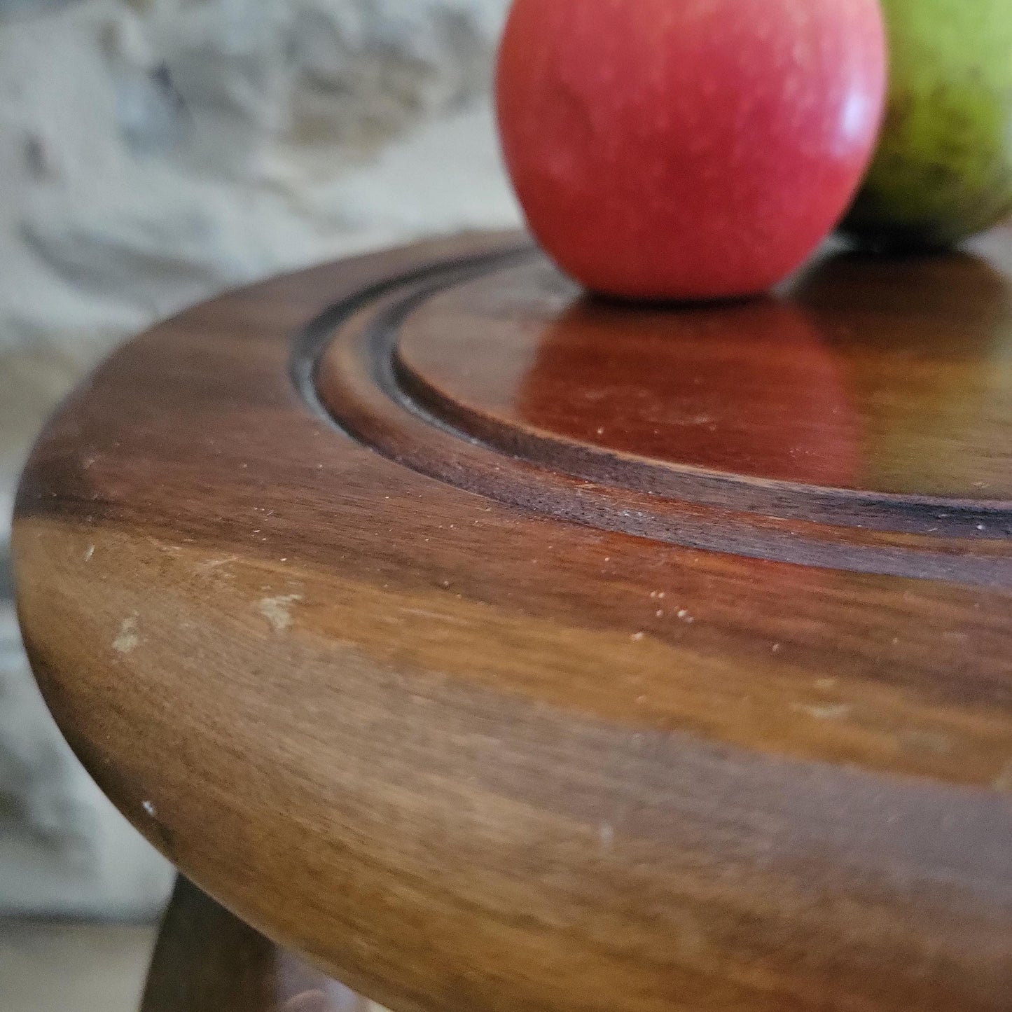 Tall Bobbin-Leg Tripod Oak Wood Stool, France c.1960