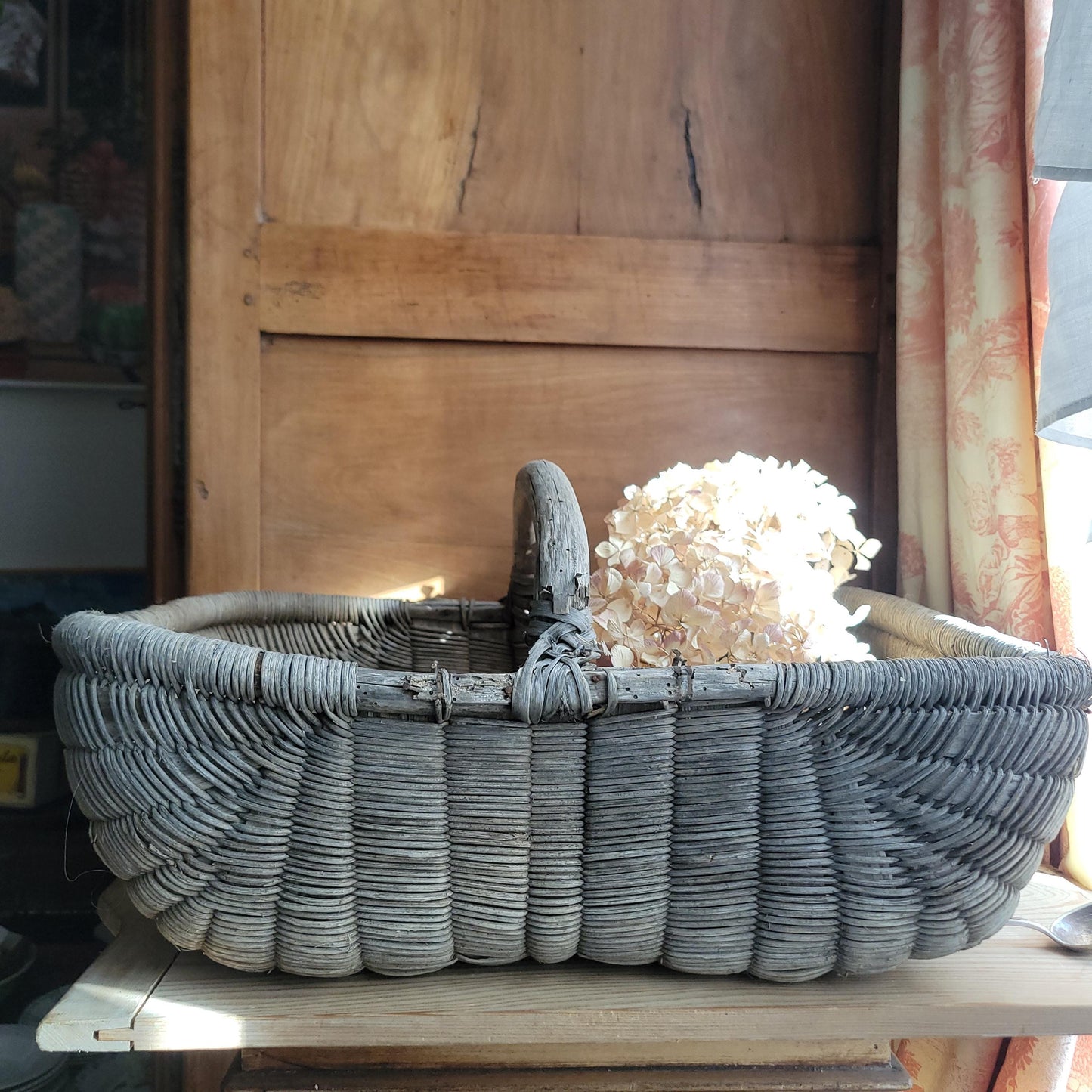 Very Large French Harvest Basket, Buttock Form, Corrèze Region France c.1900