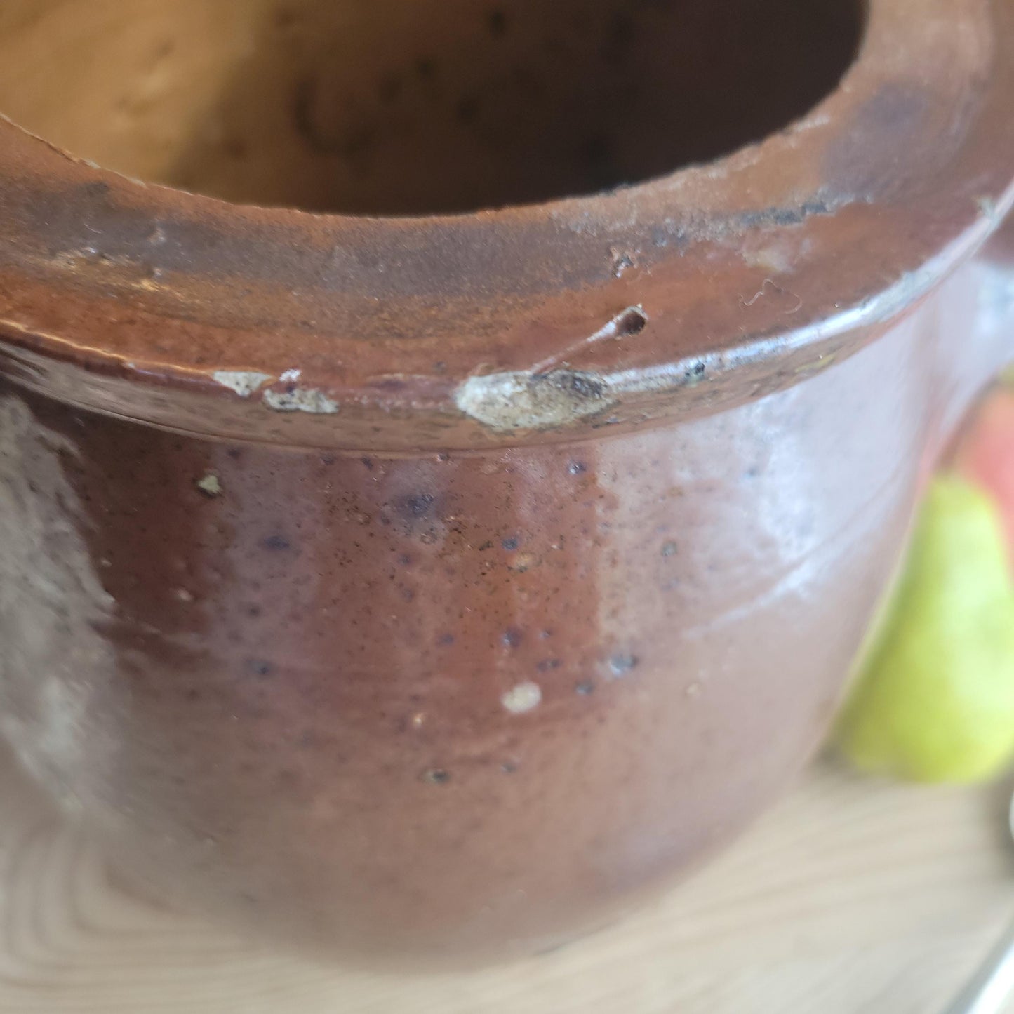 Vintage French salt or Confit Pot - richly glazed handled stoneware, chocolate brown, early to mid 1900s