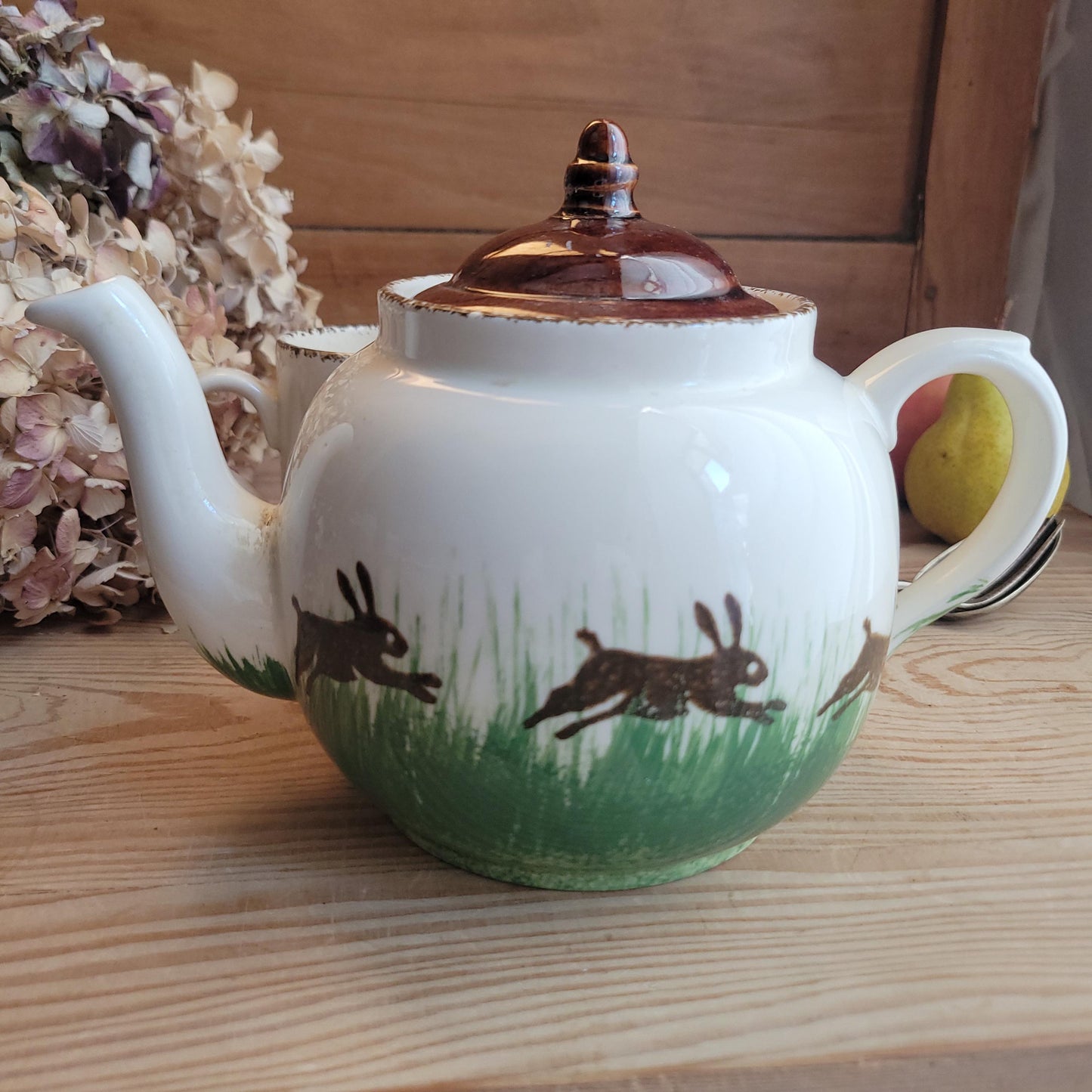 Vintage Teapot and Cup by Kensington Potteries, Running Hare Design, England
