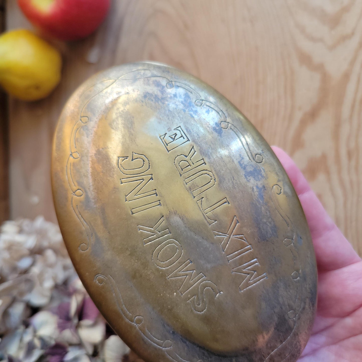 Small Antique Silver Plate Box “Smoking Mixture”, France c.1900
