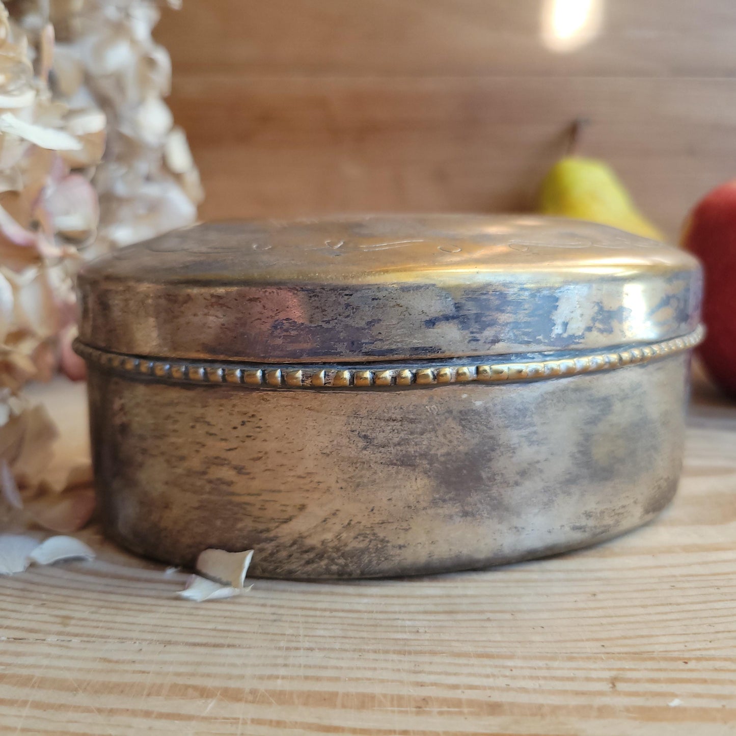 Small Antique Silver Plate Box “Smoking Mixture”, France c.1900