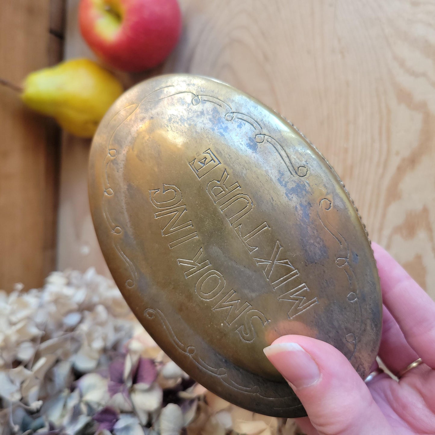 Small Antique Silver Plate Box “Smoking Mixture”, France c.1900