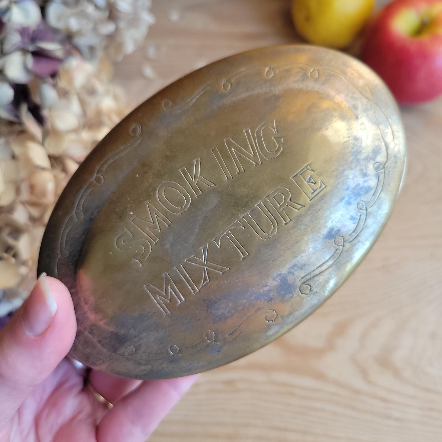 Small Antique Silver Plate Box “Smoking Mixture”, France c.1900