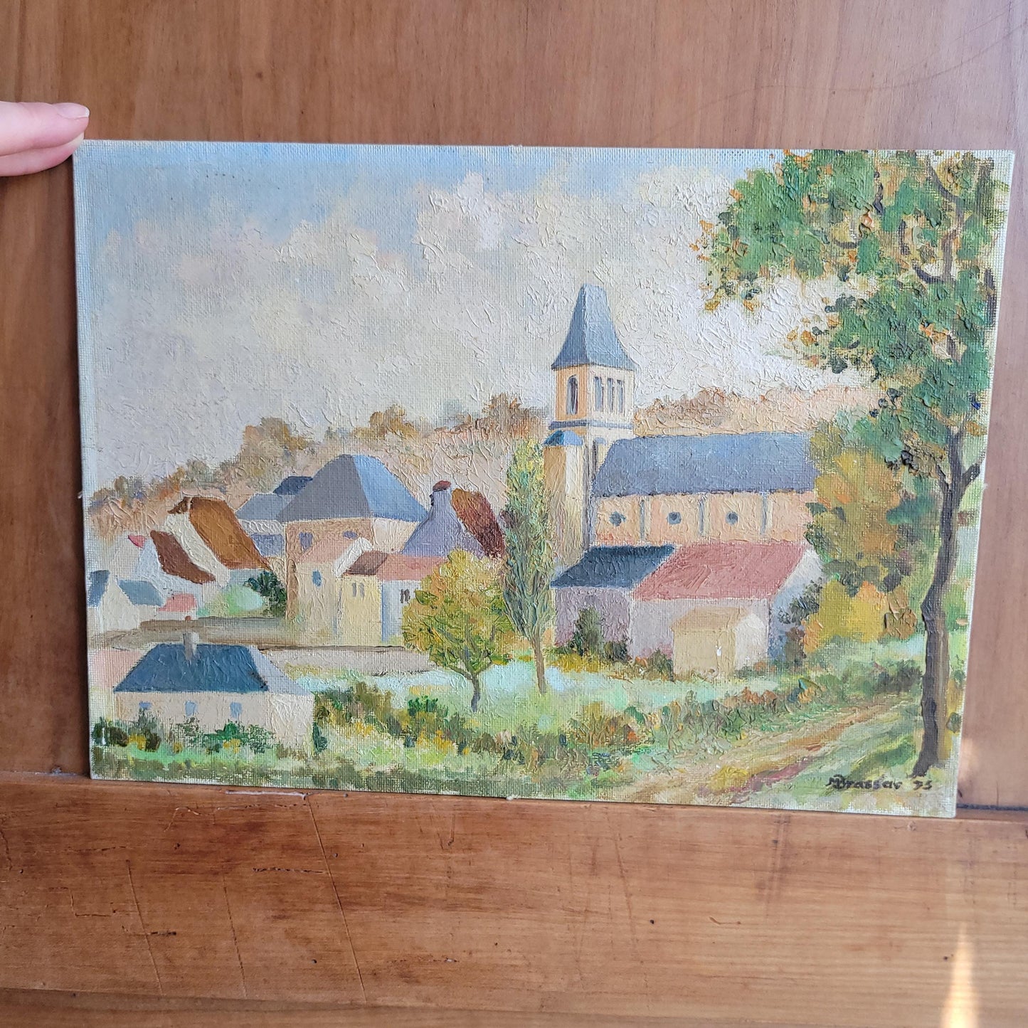 Charming original oil painting Signed M Brassac France 1995