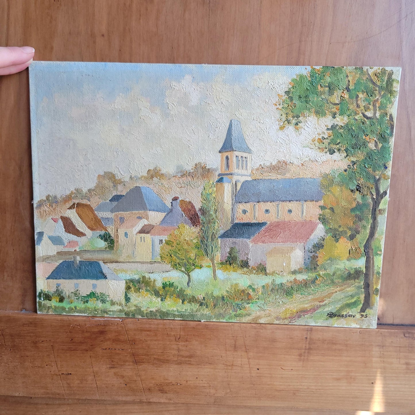 Charming original oil painting Signed M Brassac France 1995