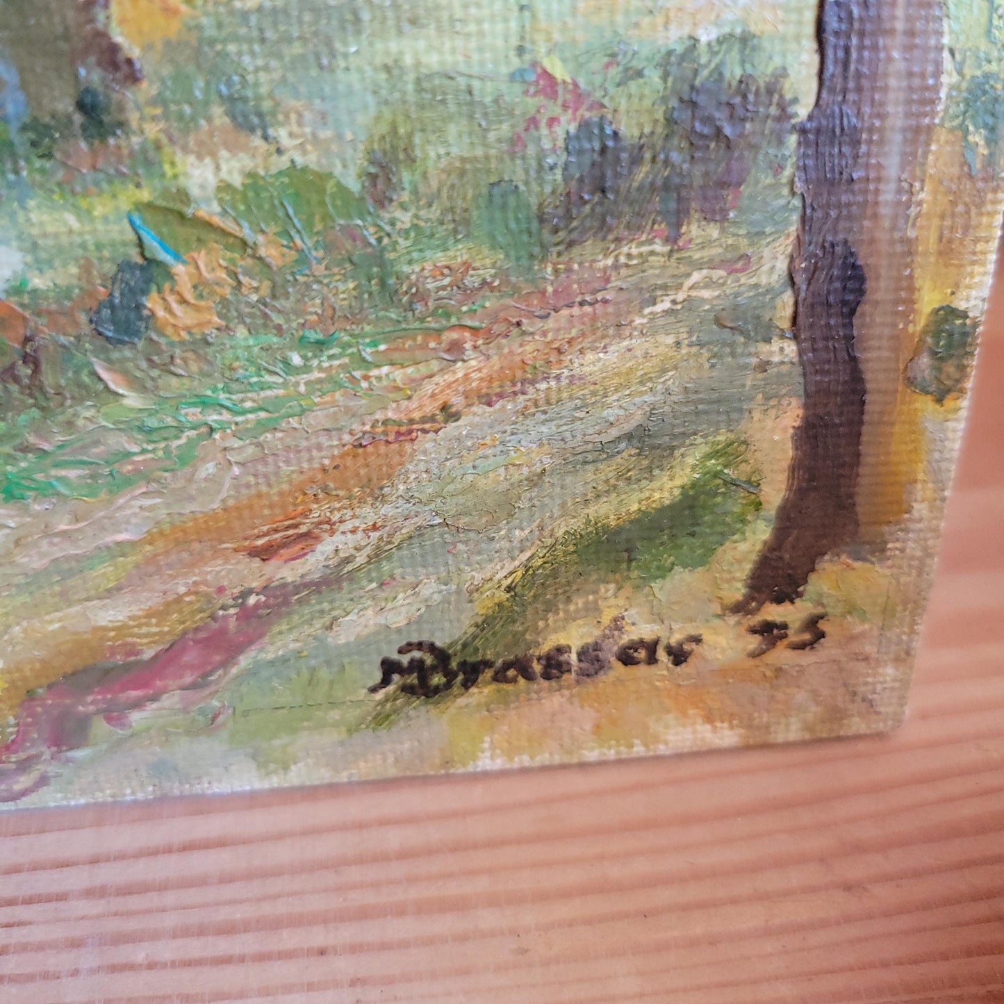 Charming original oil painting Signed M Brassac France 1995