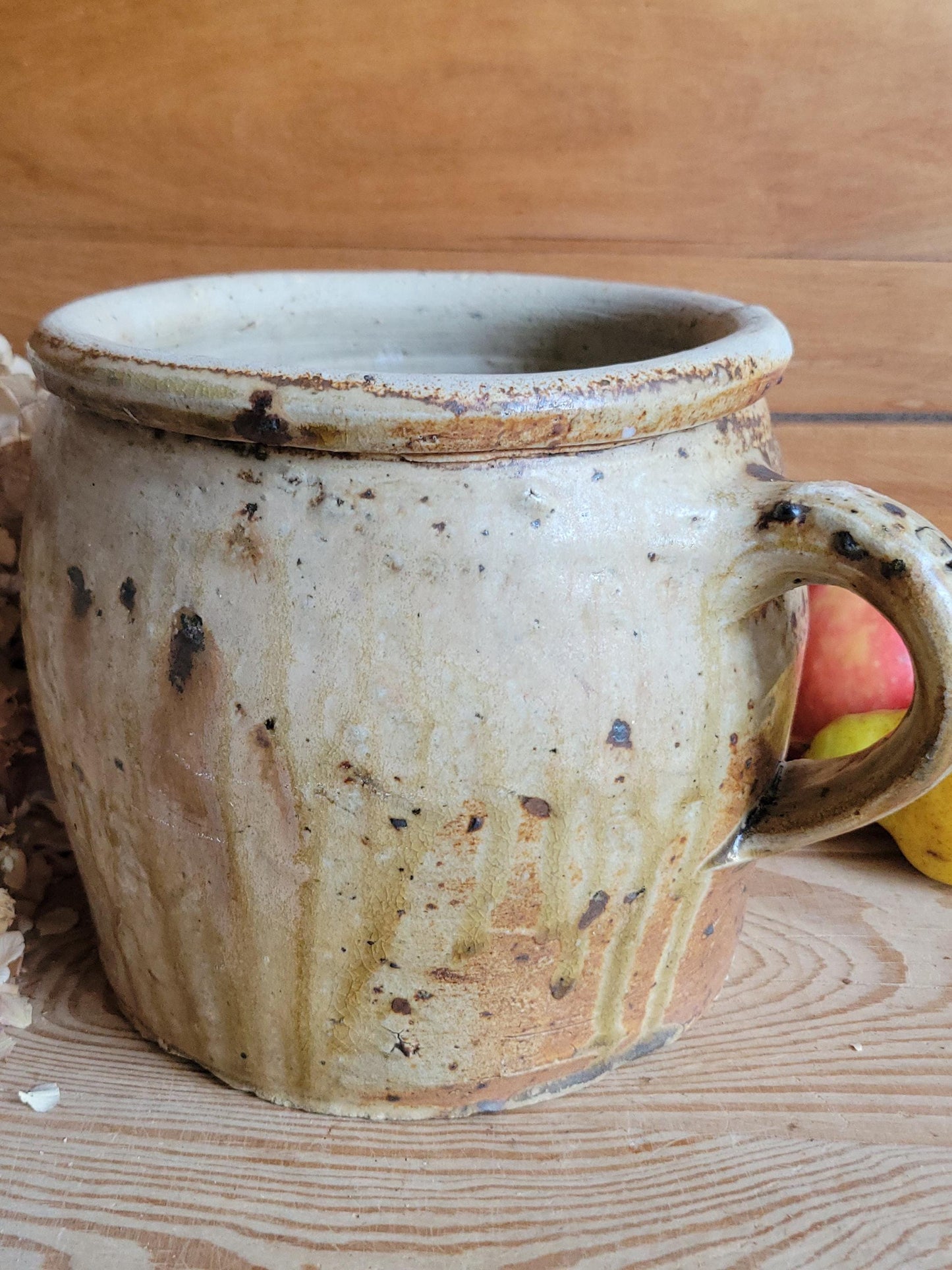 Antique Stoneware Jug, Part Glazed Interior and Rim, Dijon Region France c.1920