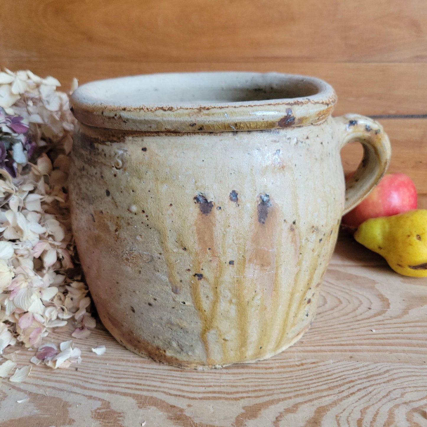 Antique Stoneware Jug, Part Glazed Interior and Rim, Dijon Region France c.1920