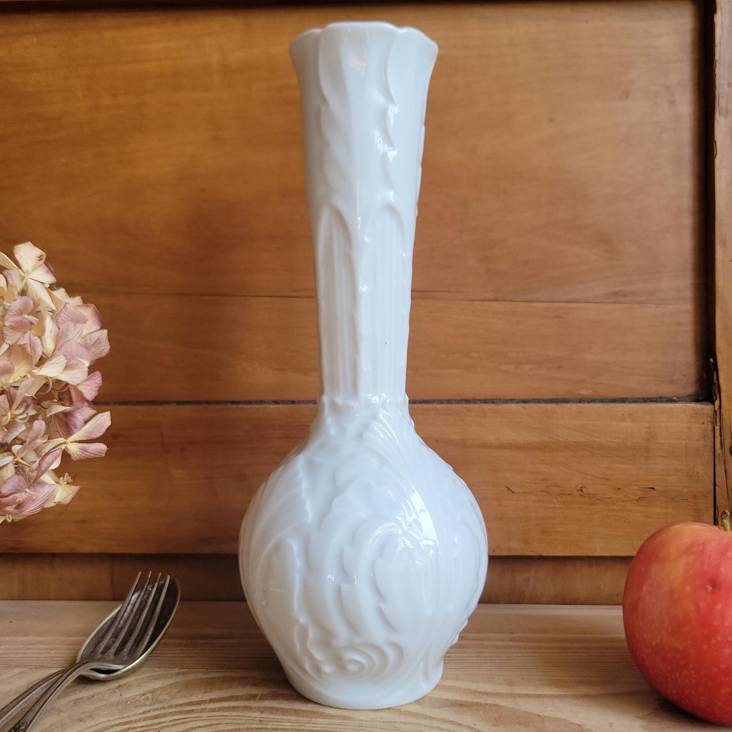 Bareuther Porcelain Vase, Art Nouveau Floral Form, Bavaria c.1960