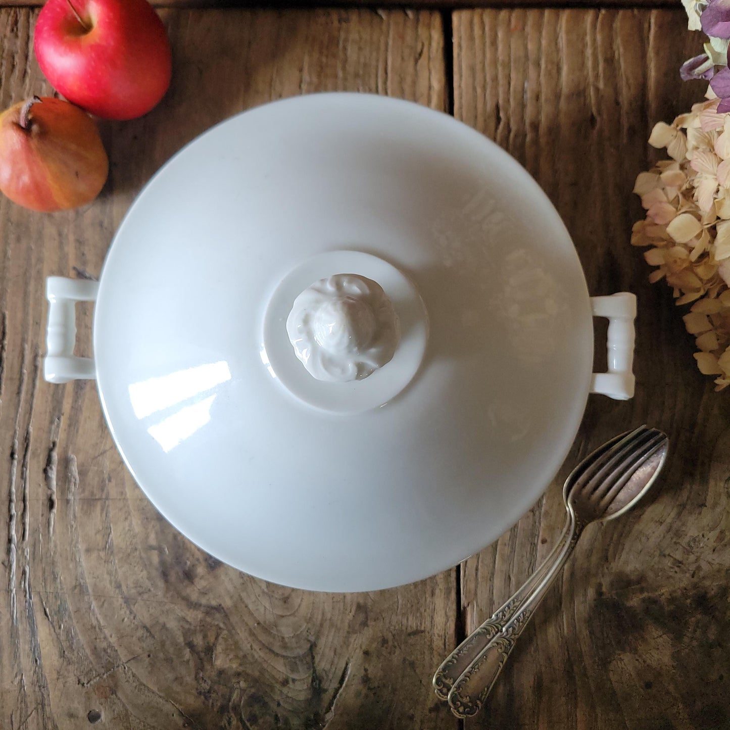 Rare antique Limoges white porcelain lidded hotplate soupiere / serving dish, c. 1910, France