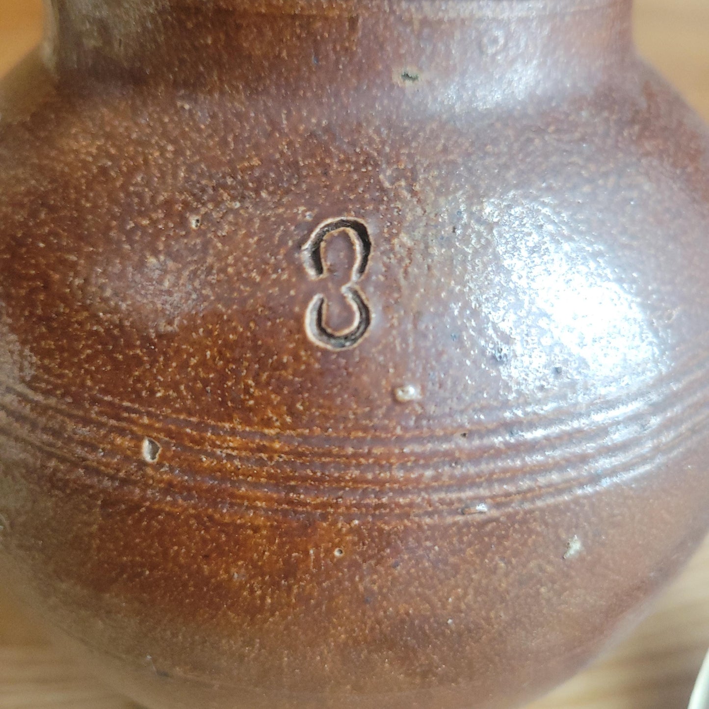 Berry French Stoneware Jug with Dark Brown Glaze and White Interior, France c.1900