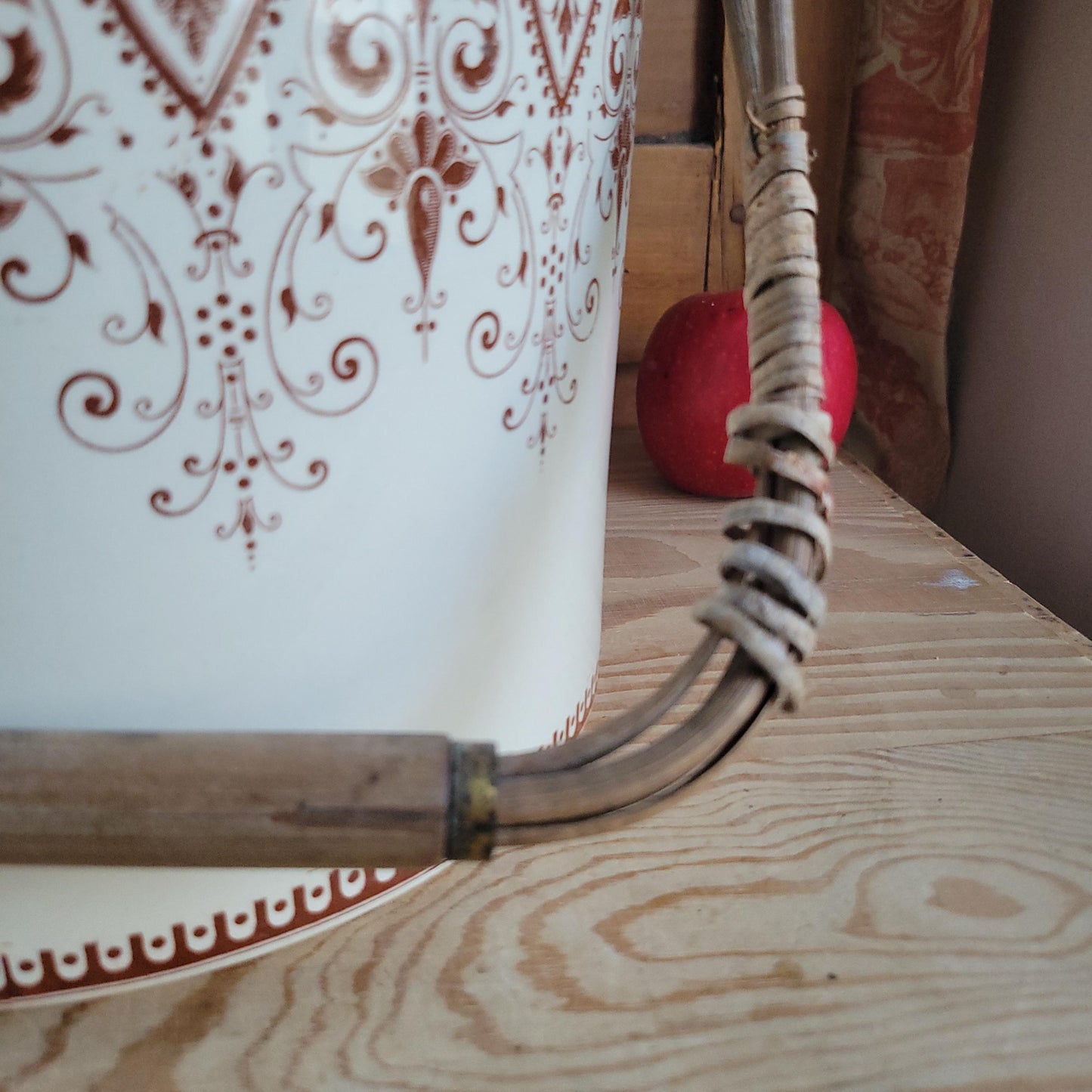Very Large Sarreguemines Earthenware Pot with handle France c.1890