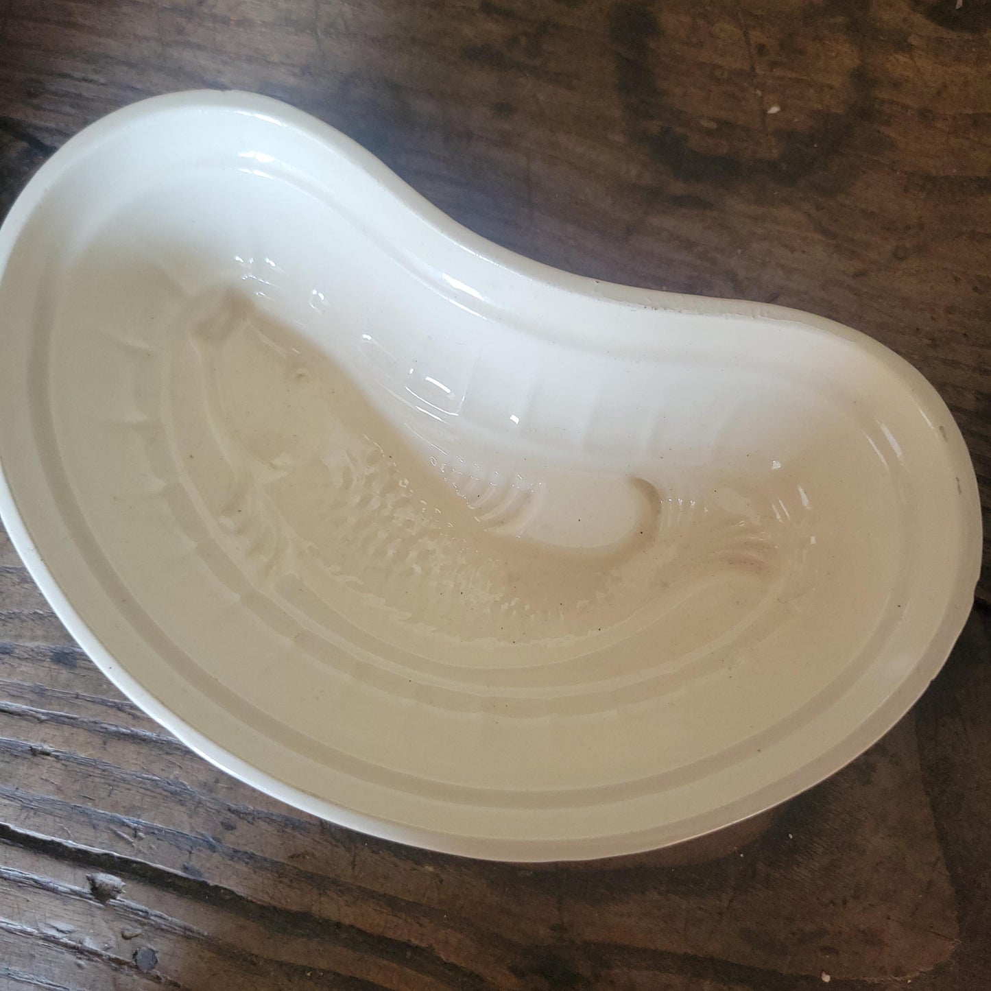 Set of 5 Antique Glass Bottles and fish terrine mould, France 1900-1920