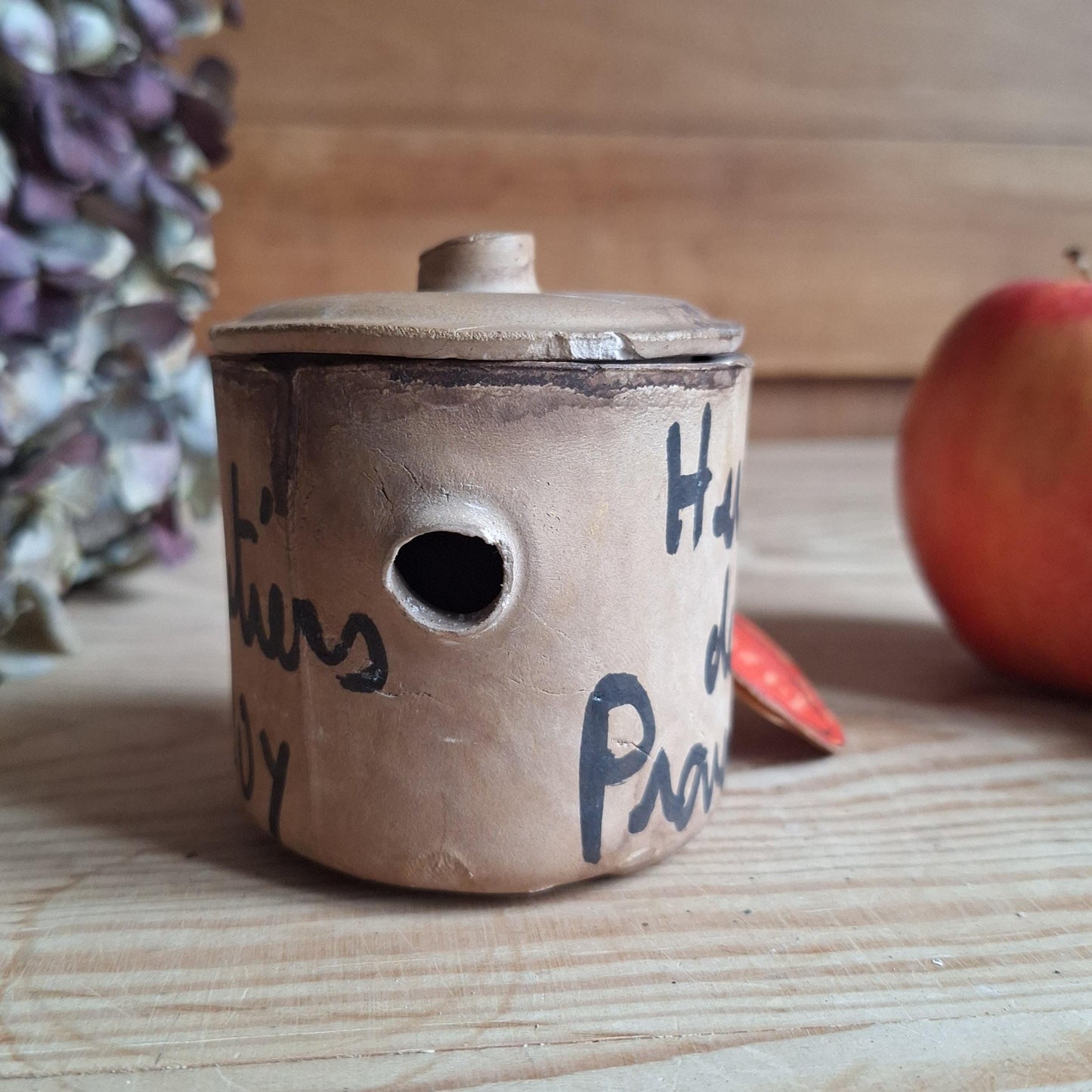 Shabby Vintage 'Herbes de Provence' Herb Pot, 'Aux Anysentiers du Roy', France c.1960