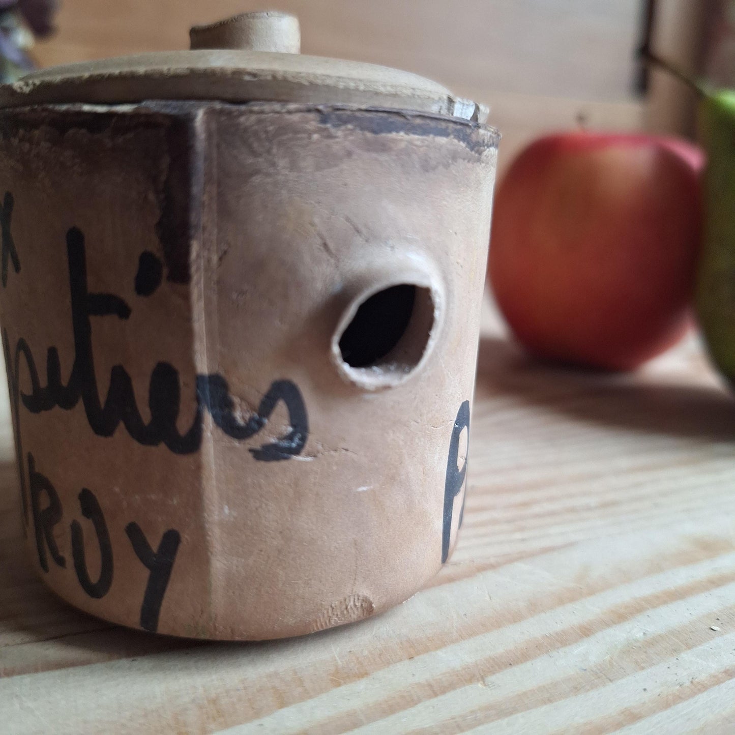Shabby Vintage 'Herbes de Provence' Herb Pot, 'Aux Anysentiers du Roy', France c.1960