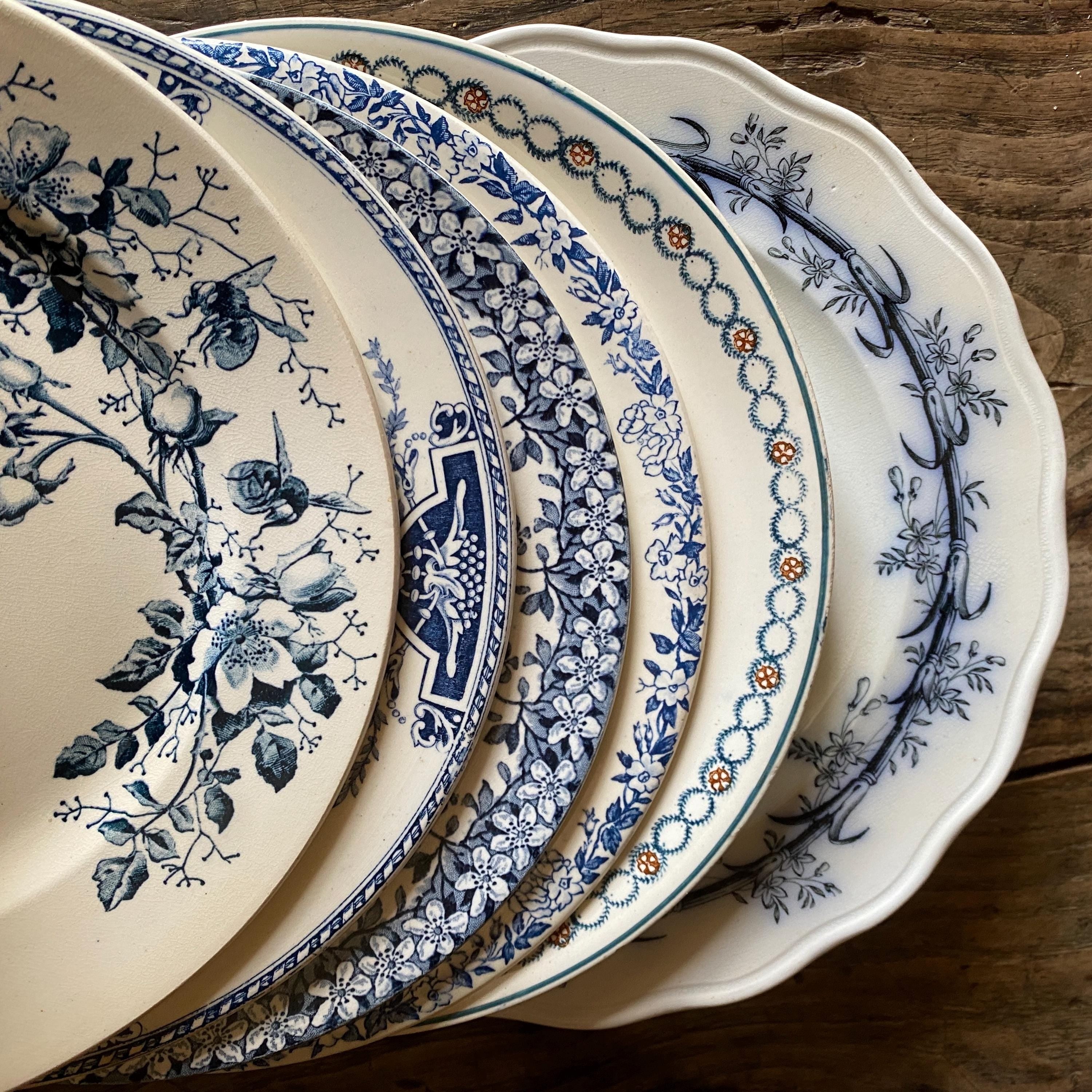 Mismatched French Antique Plates | Eclectic Tableware