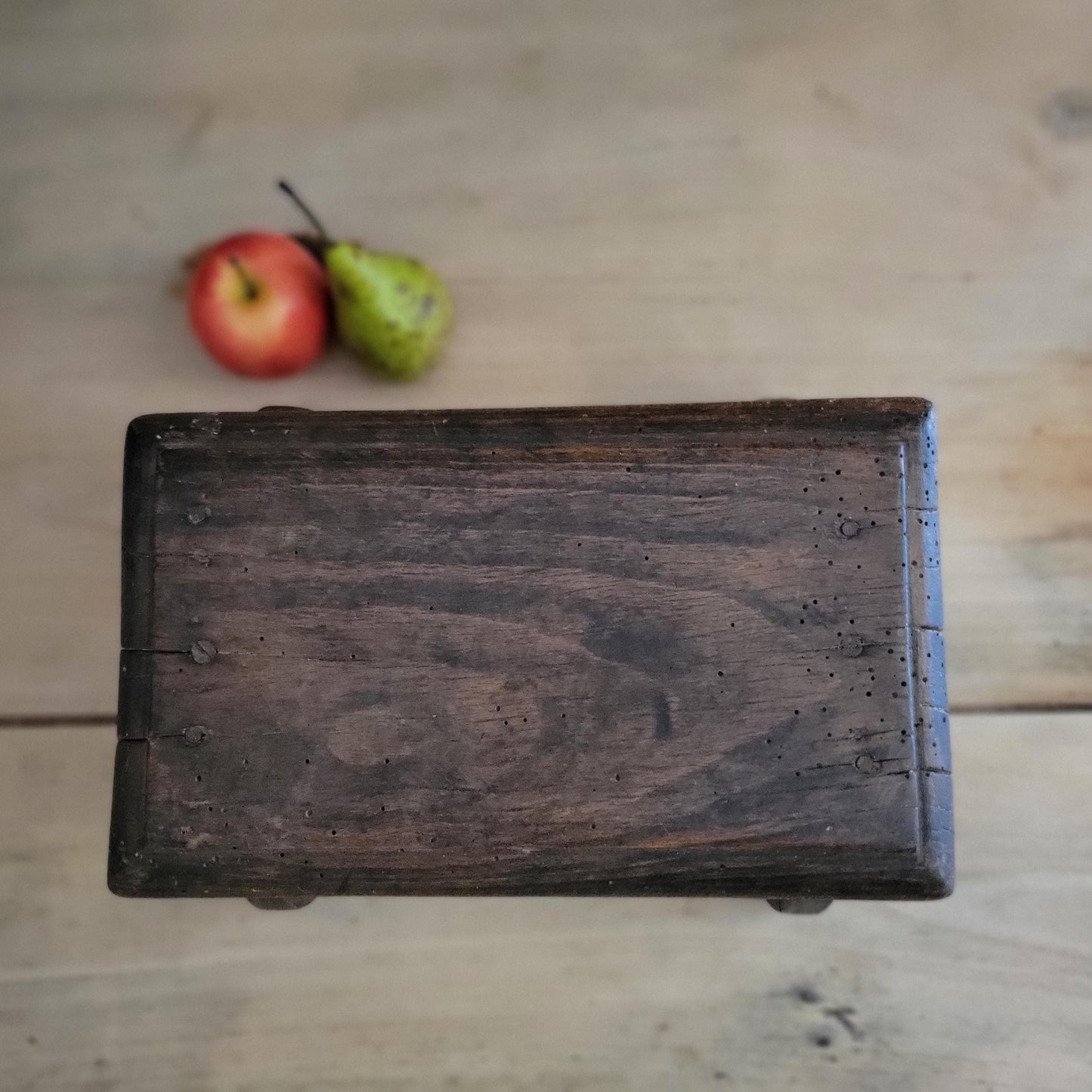 Small Dark Oak Vintage Foot Stool / riser, France c.1920