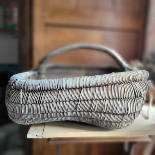 Very Large French Harvest Basket, Buttock Form, Corrèze Region France c.1900