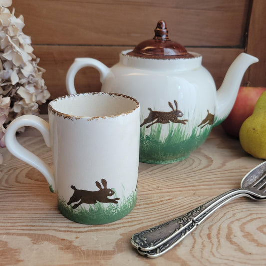 Vintage Teapot and Cup by Kensington Potteries, Running Hare Design, England