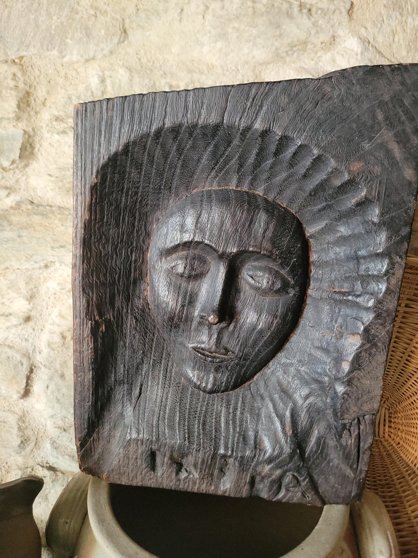 Antique Carved Wooden Devotional Panel, Likely Spanish, 17th–18th Century