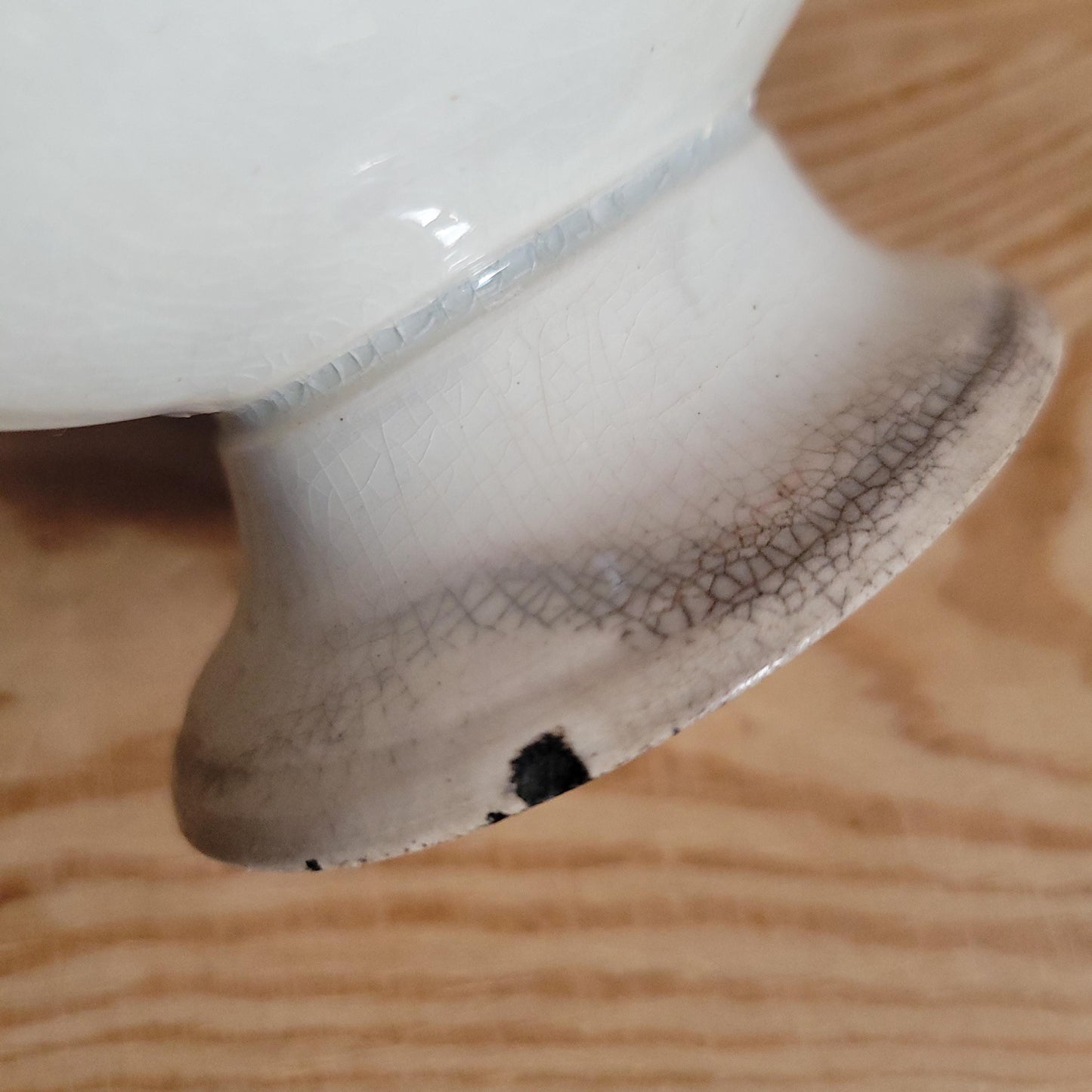 Antique French White Ironstone Saucière / Gravy Jug, Late 19th Century