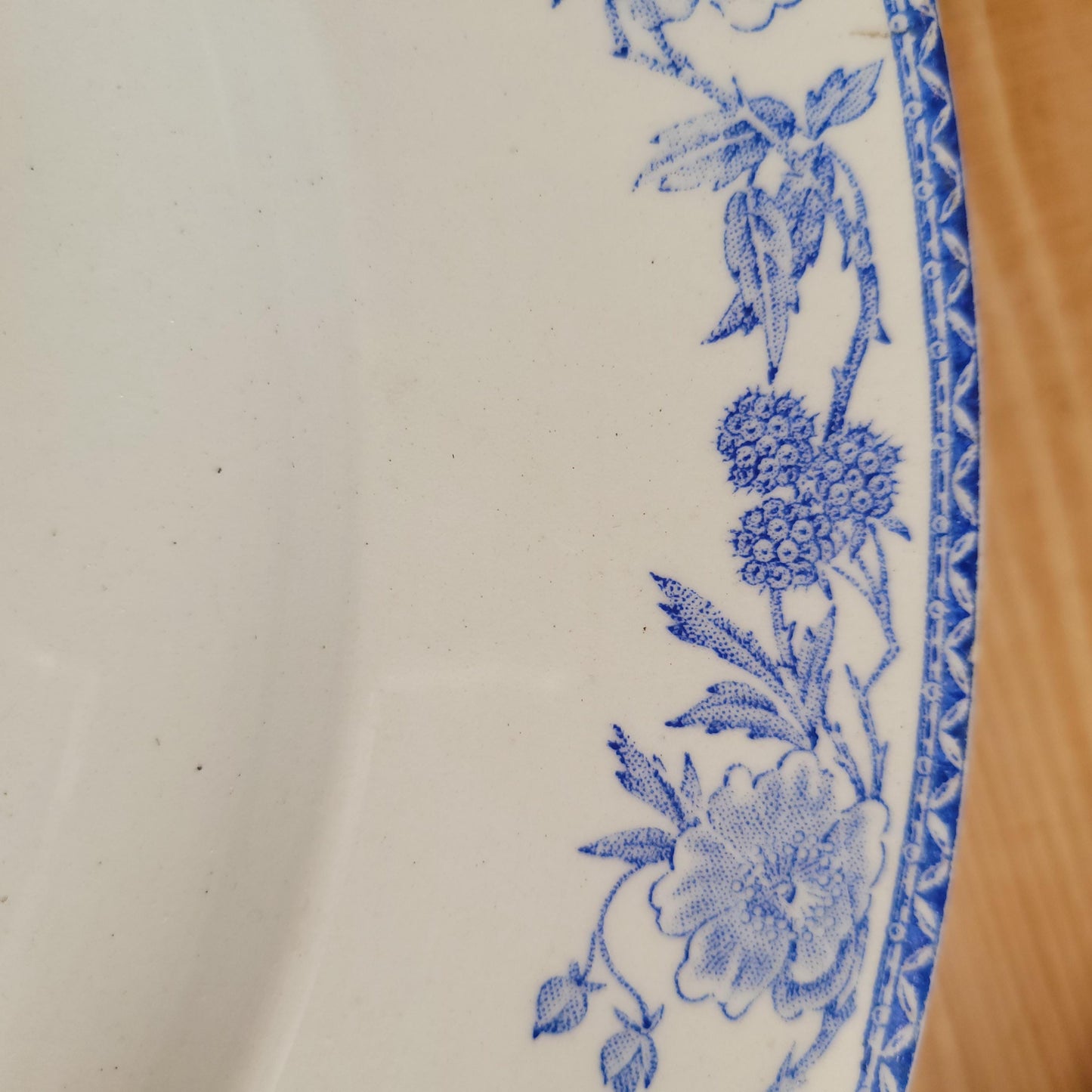 Antique Blue and White Floral Platter by Pexonne, France c.1900