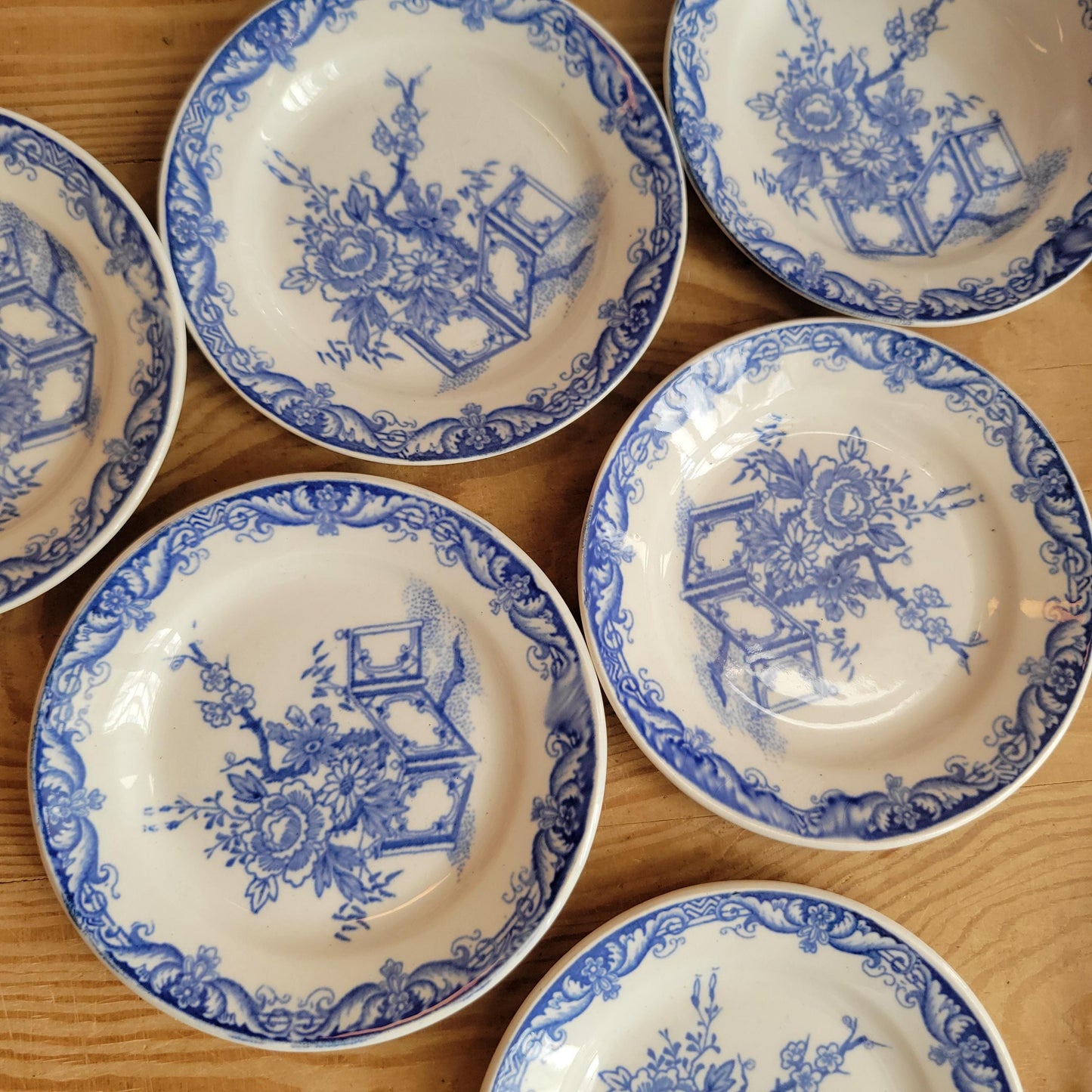 Miniature Antique French Dinette Set, Doll Dinner Service, Attributed Creil et Montereau, France c.1890