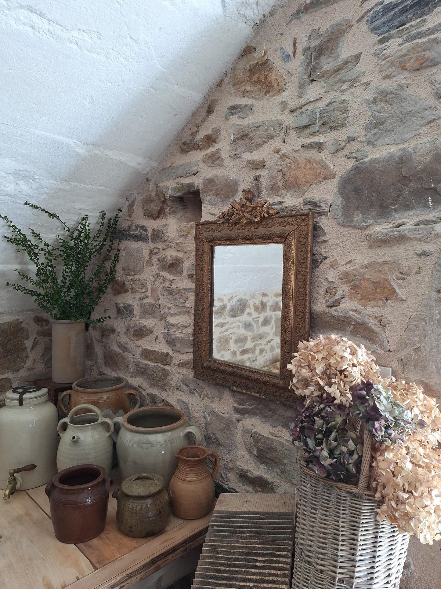 Antique French Rectangular Mirror Ornate Frame Birds Flowers c1900